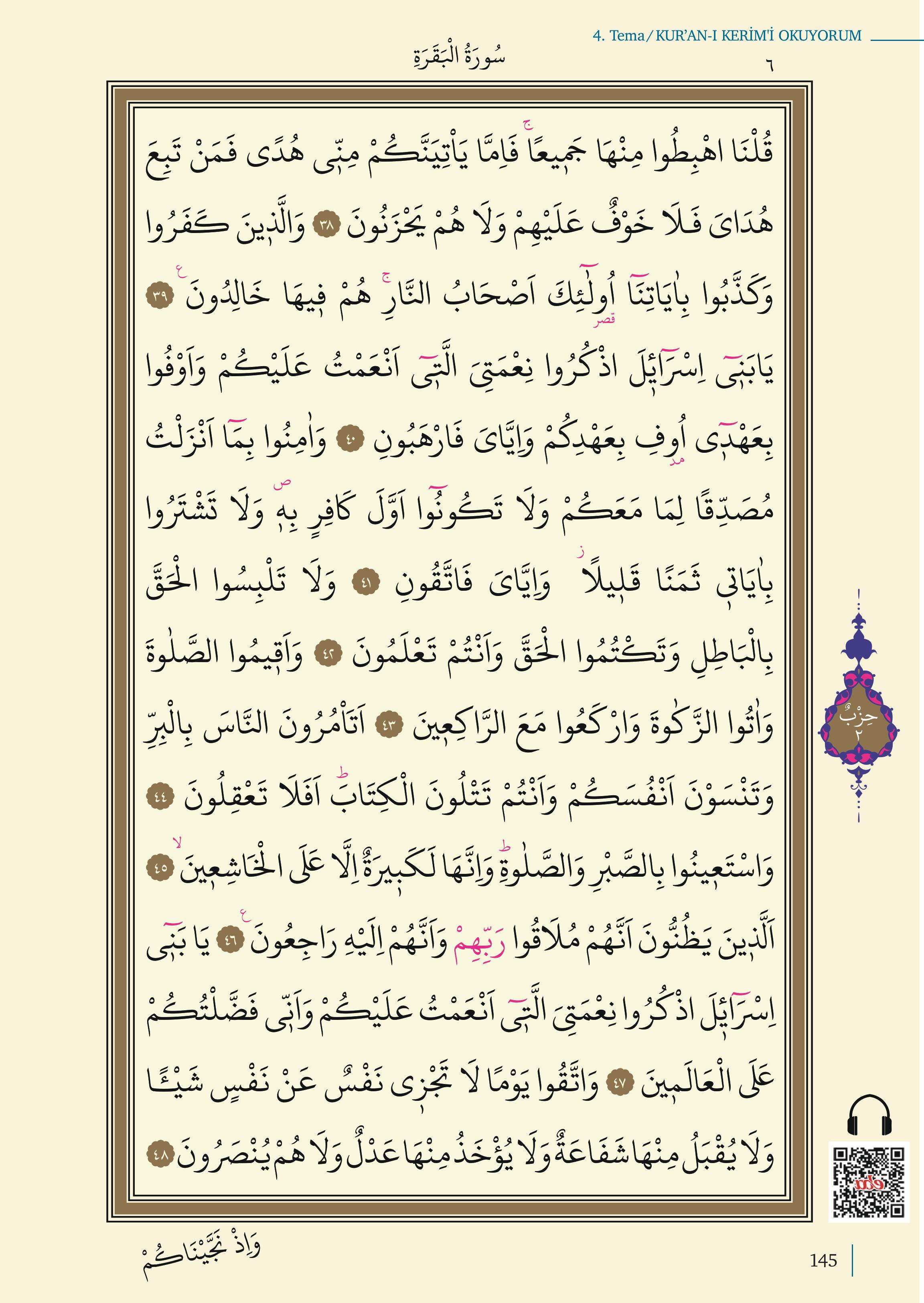 5. Sınıf Meb Yayınları Kur'an- Kerim Ders Kitabı Sayfa 145 Cevapları