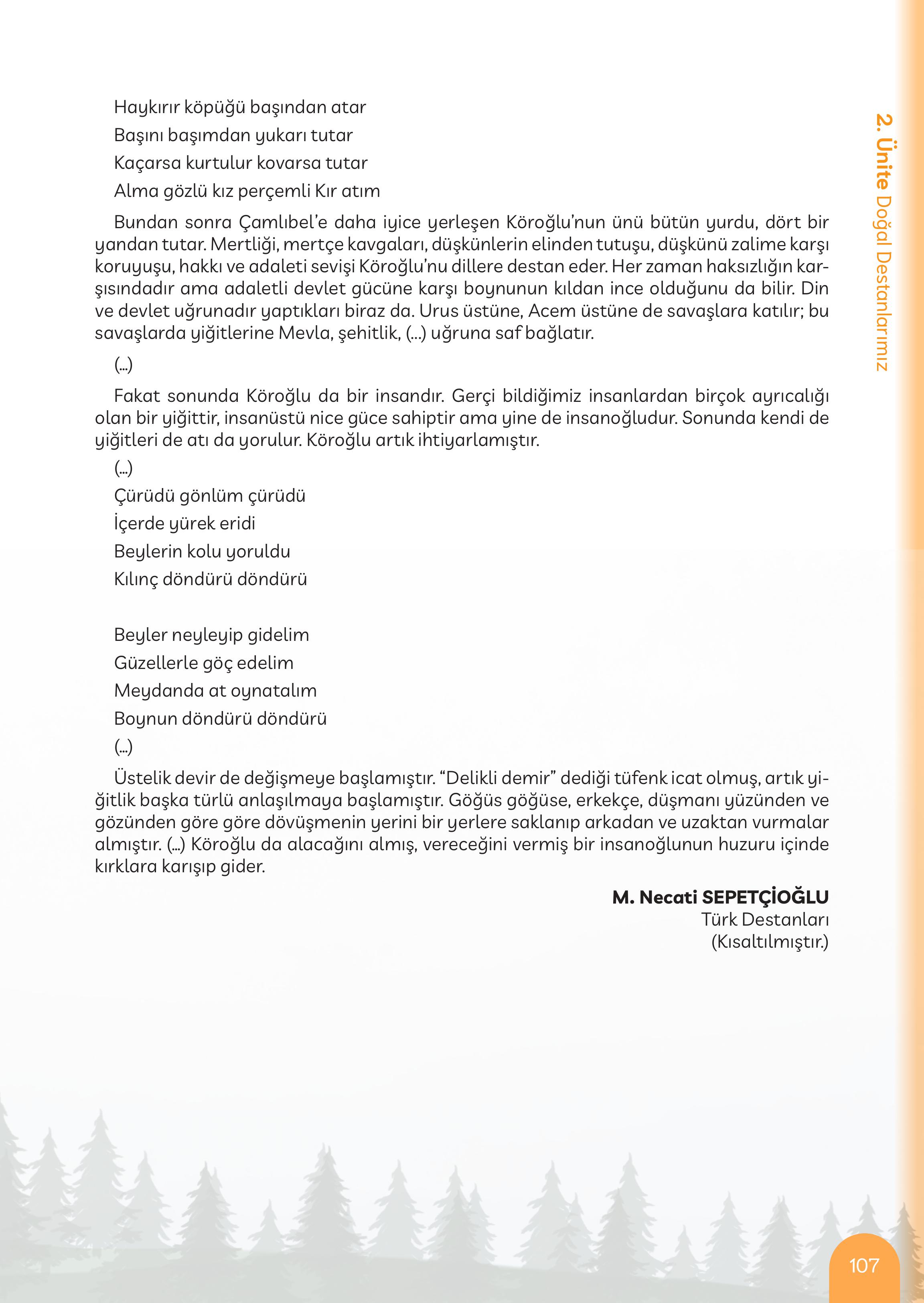 5. Sınıf Meb Yayınları Masal Ve Destanlarımız Ders Kitabı Sayfa 108 Cevapları