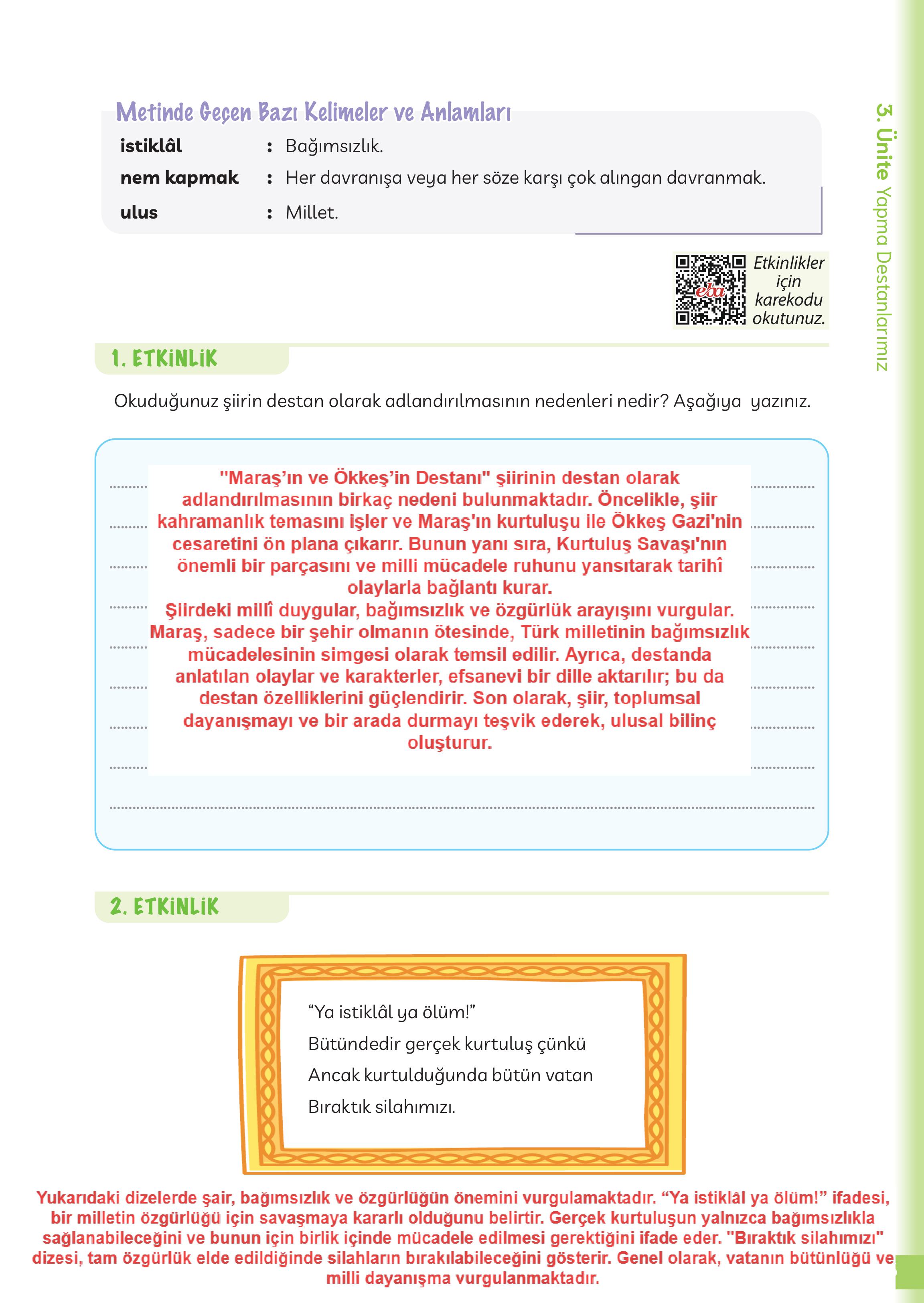 5. Sınıf Meb Yayınları Masal Ve Destanlarımız Ders Kitabı Sayfa 144 Cevapları