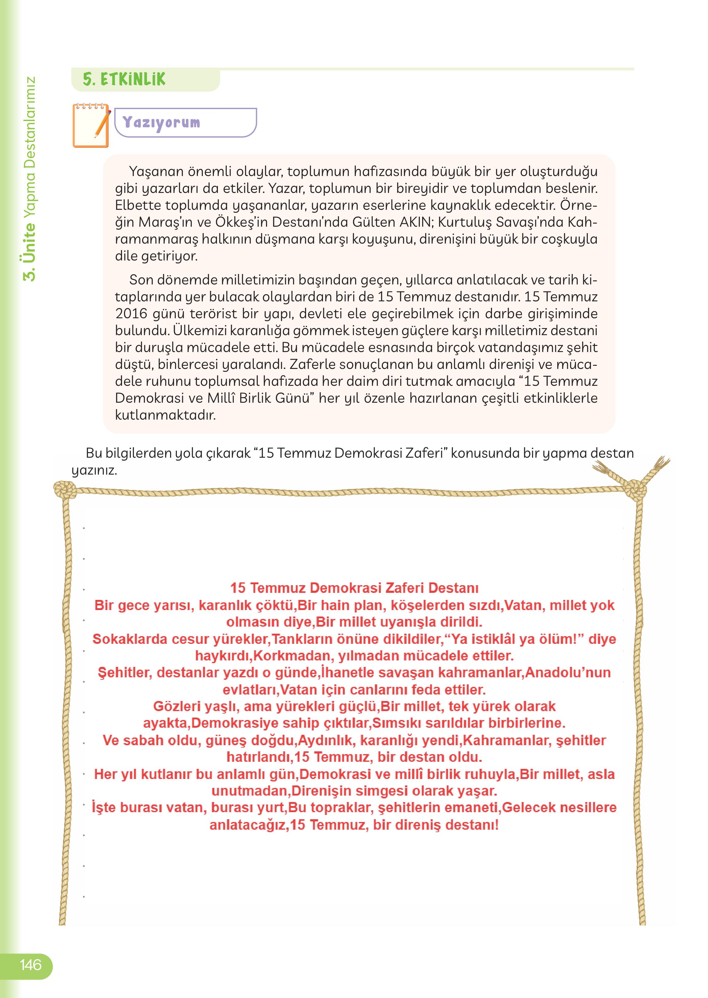 5. Sınıf Meb Yayınları Masal Ve Destanlarımız Ders Kitabı Sayfa 147 Cevapları