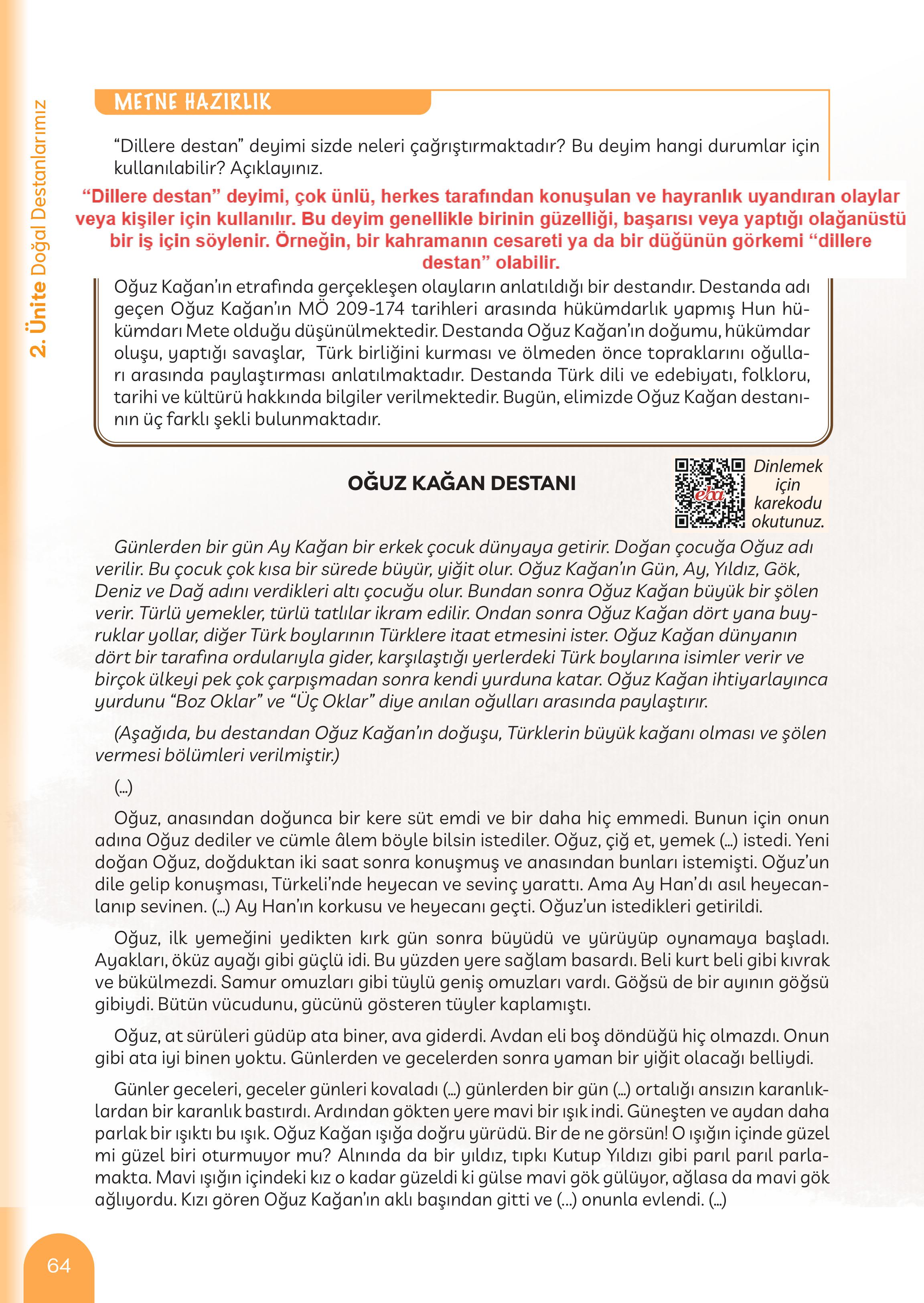 5. Sınıf Meb Yayınları Masal Ve Destanlarımız Ders Kitabı Sayfa 65 Cevapları 5. Sınıf Meb Yayınları Masal Ve Destanlarımız Ders Kitabı Sayfa 65 Cevapları