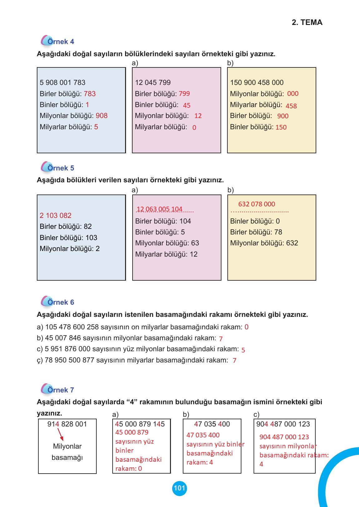 5. Sınıf Meb Yayınları Matematik Ders Kitabı Sayfa 101 Cevapları