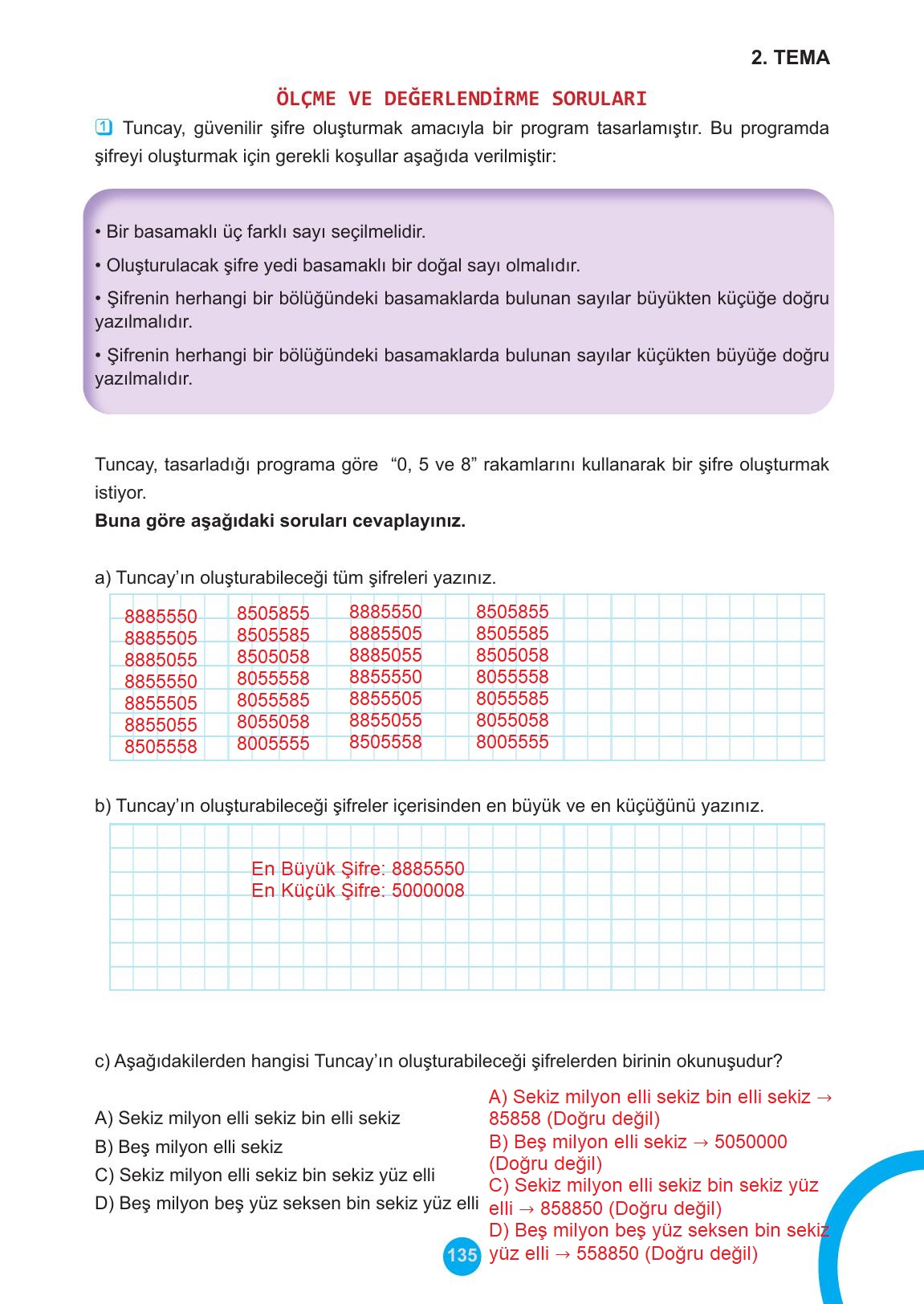 5. Sınıf Meb Yayınları Matematik Ders Kitabı Sayfa 135 Cevapları 5. Sınıf Meb Yayınları Matematik Ders Kitabı Sayfa 135 Cevapları