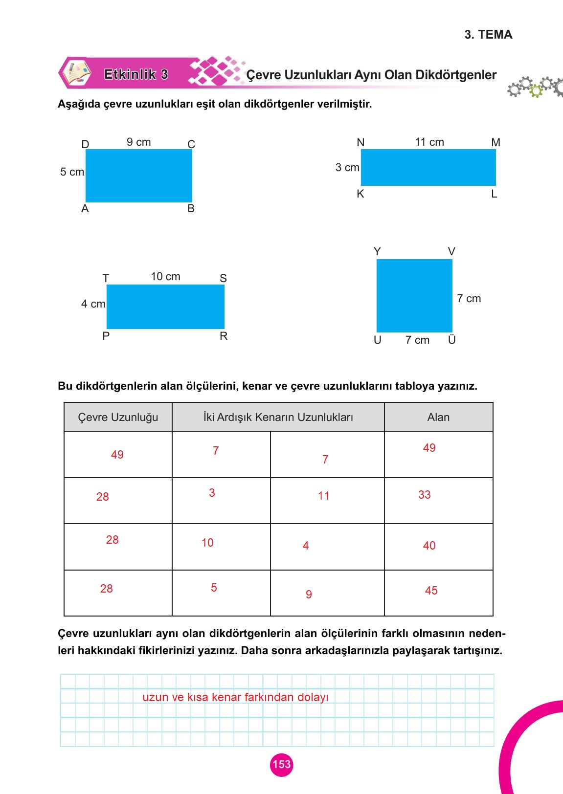 5. Sınıf Meb Yayınları Matematik Ders Kitabı Sayfa 153 Cevapları 5. Sınıf Meb Yayınları Matematik Ders Kitabı Sayfa 153 Cevapları