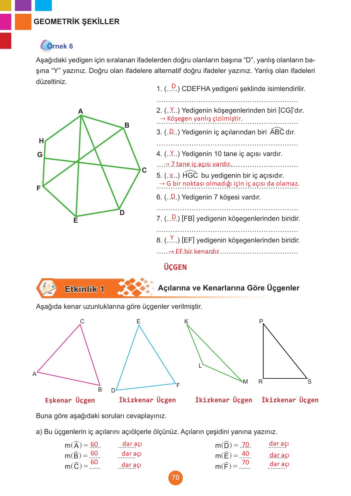 5 sınıf matematik ders kitabı sayfa 70