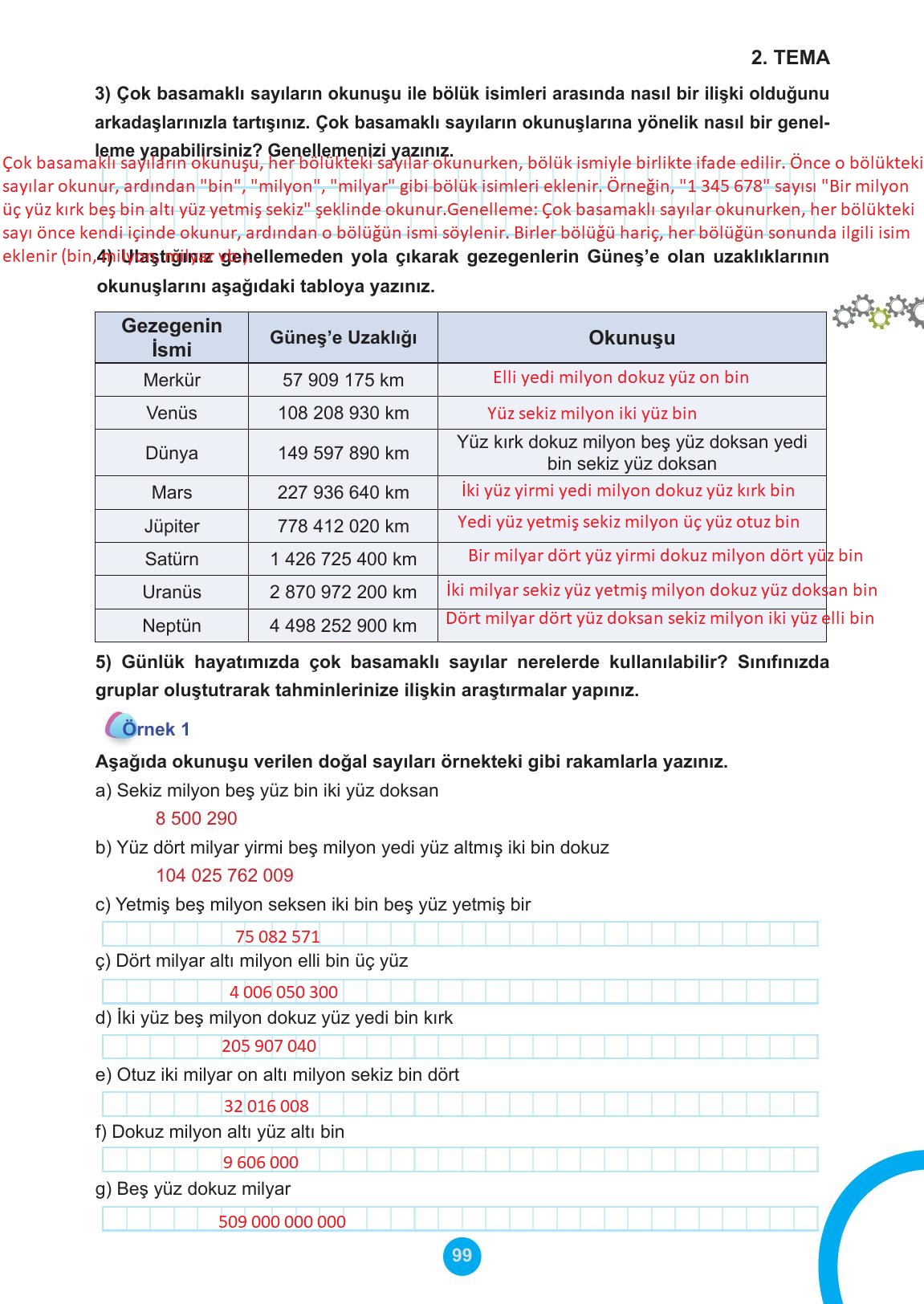 5. Sınıf Meb Yayınları Matematik Ders Kitabı Sayfa 99 Cevapları
