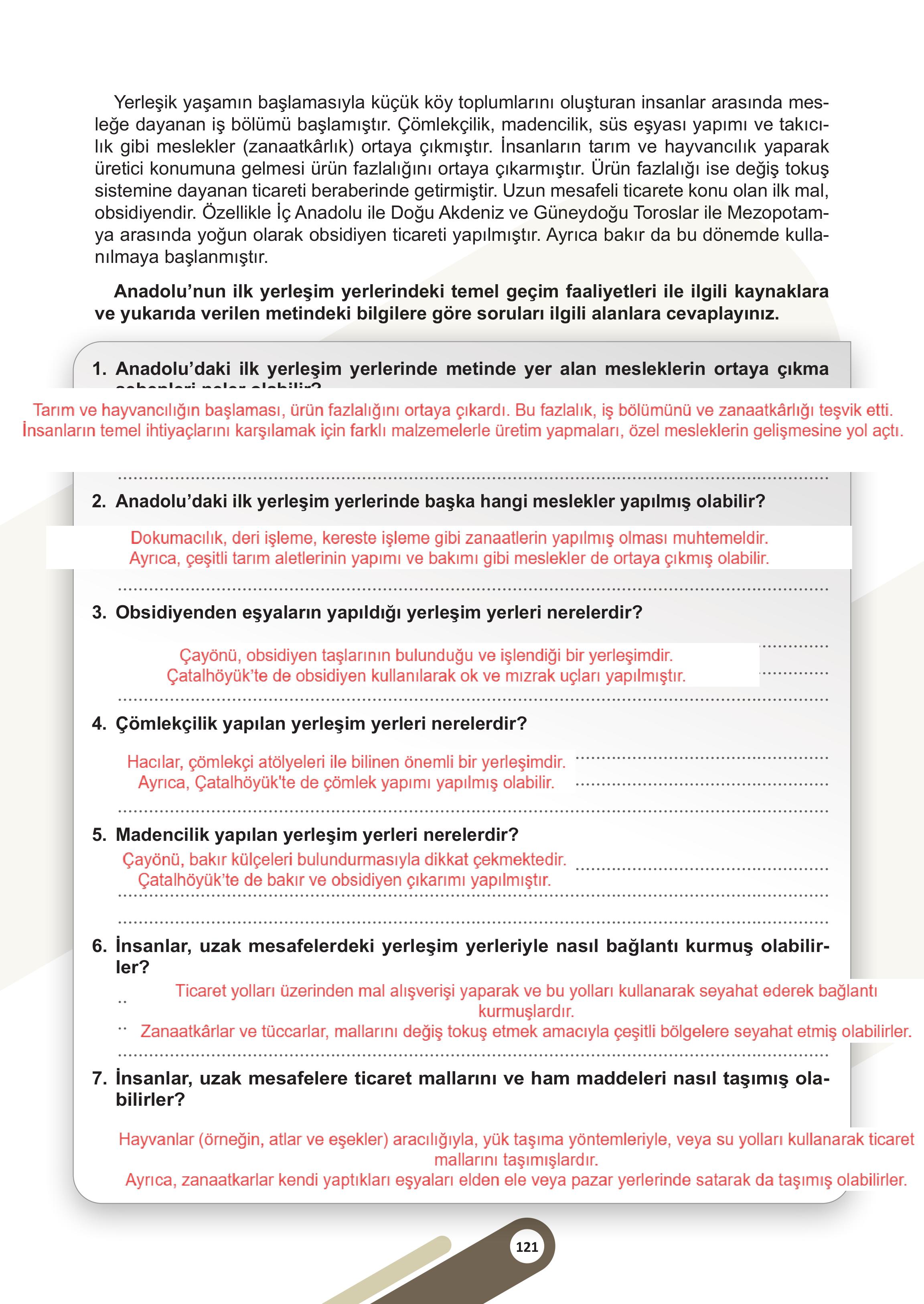 5. Sınıf Meb Yayınları Sosyal Bilgiler Ders Kitabı Sayfa 121 Cevapları 5. Sınıf Meb Yayınları Sosyal Bilgiler Ders Kitabı Sayfa 121 Cevapları