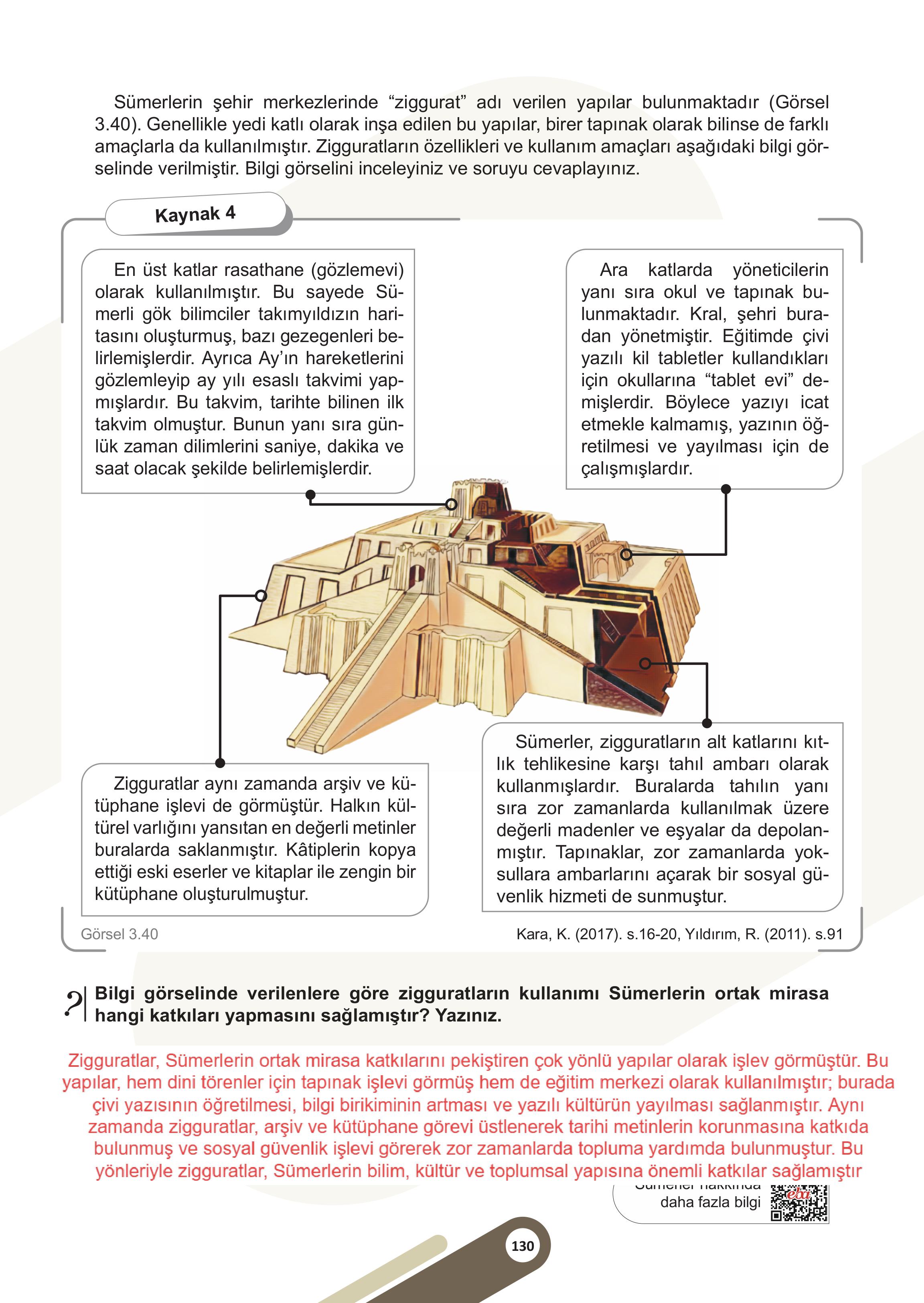 5. Sınıf Meb Yayınları Sosyal Bilgiler Ders Kitabı Sayfa 130 Cevapları
