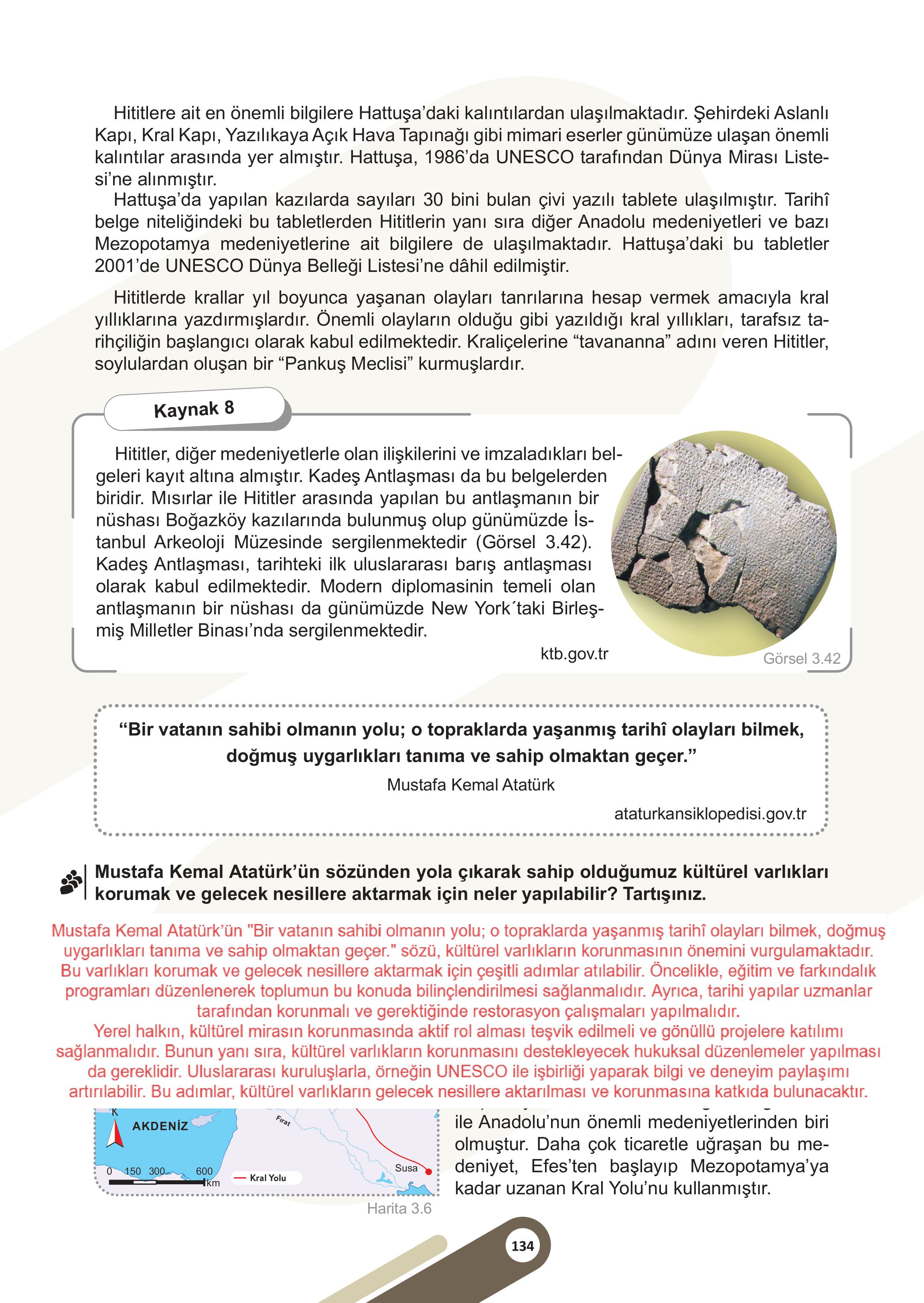 5. Sınıf Meb Yayınları Sosyal Bilgiler Ders Kitabı Sayfa 134 Cevapları