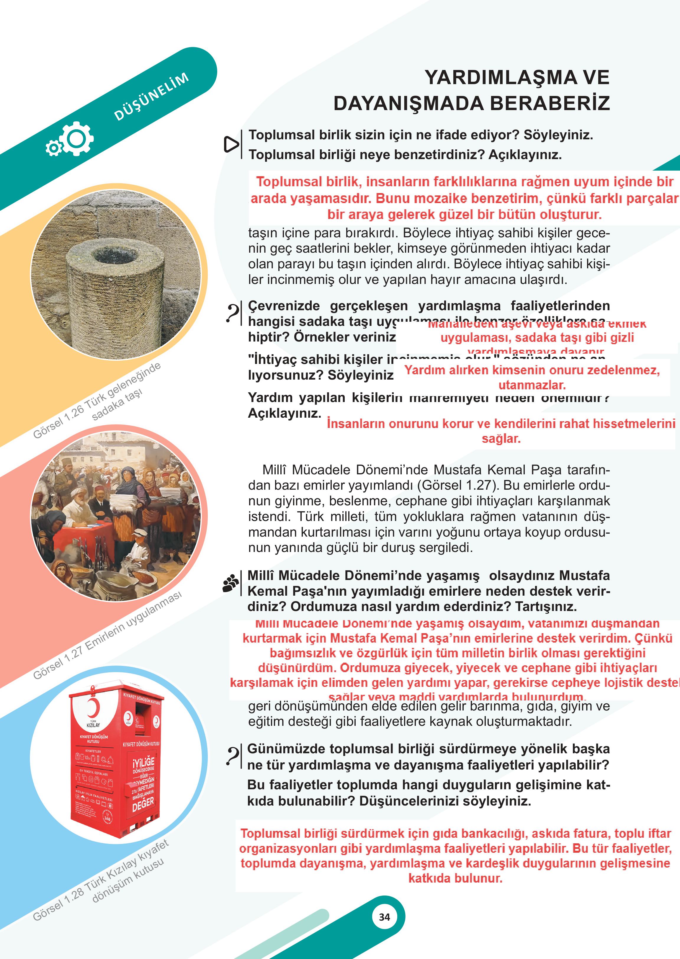 5. Sınıf Meb Yayınları Sosyal Bilgiler Ders Kitabı Sayfa 34 Cevapları