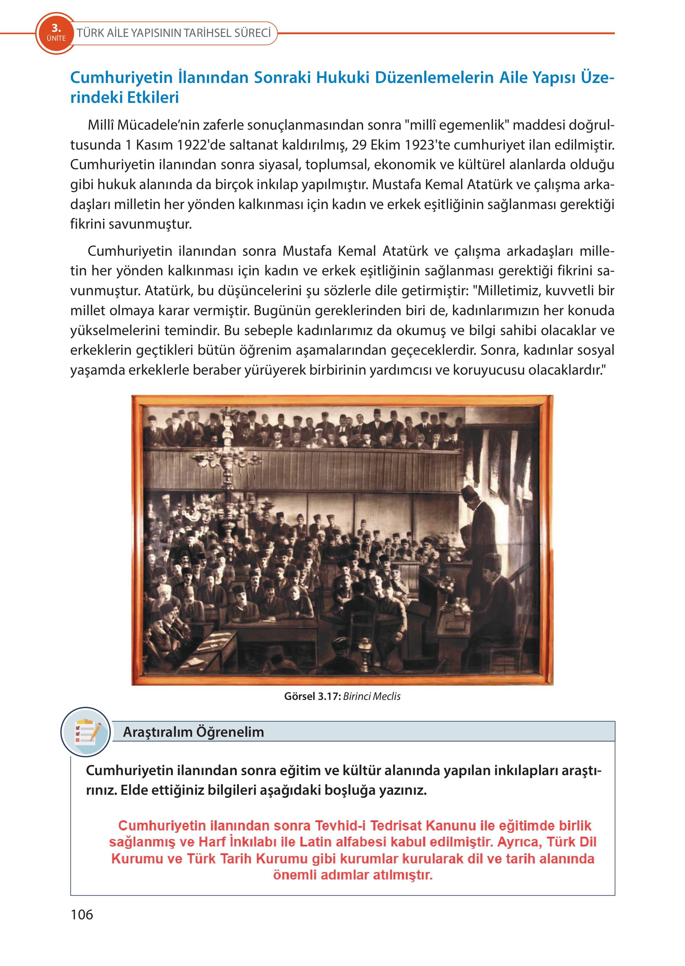 5. Sınıf Meb Yayınları Türk Sosyal Hayatında Aile Ders Kitabı Sayfa 106 Cevapları 5. Sınıf Meb Yayınları Türk Sosyal Hayatında Aile Ders Kitabı Sayfa 106 Cevapları
