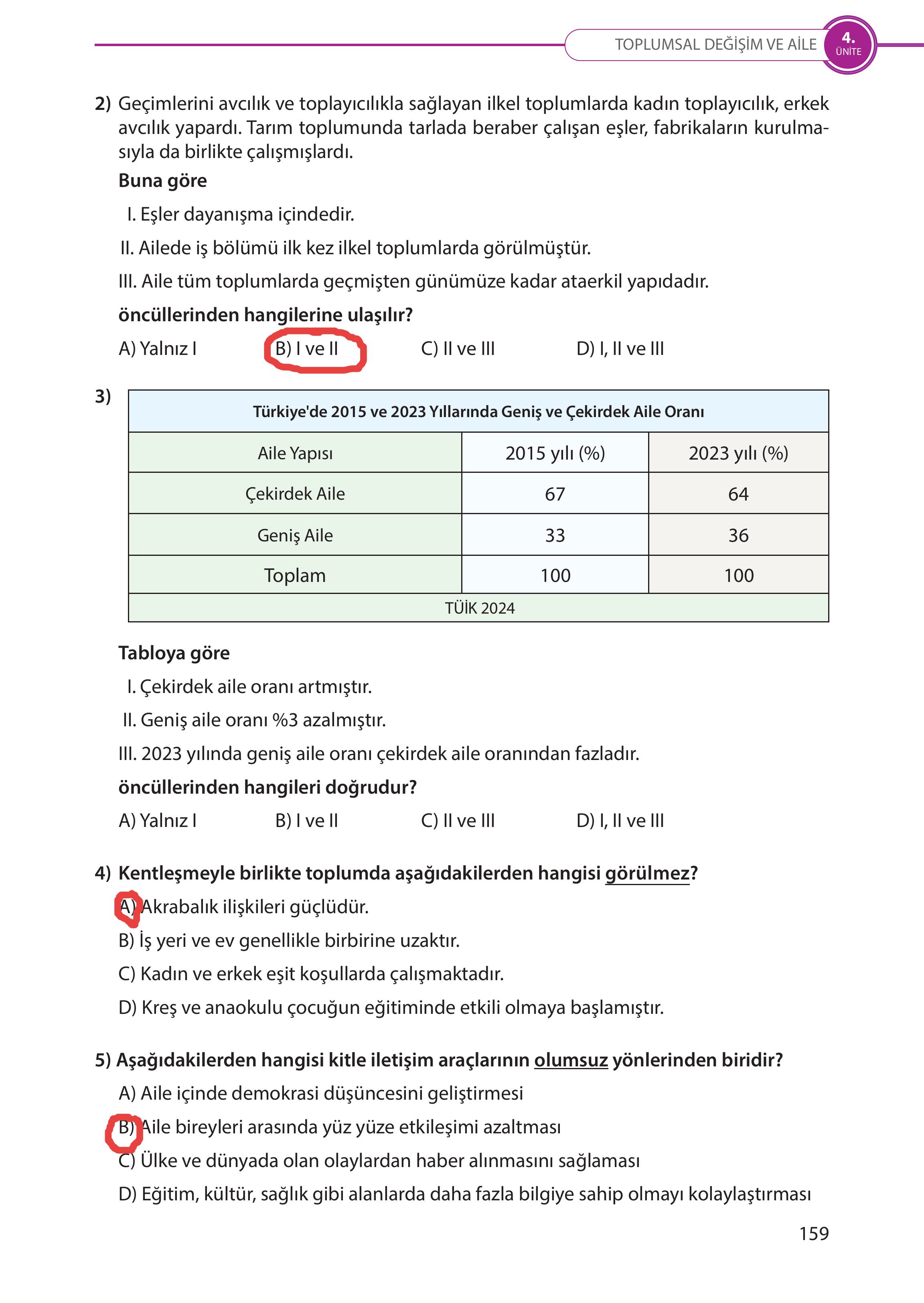 5. Sınıf Meb Yayınları Türk Sosyal Hayatında Aile Ders Kitabı Sayfa 159 Cevapları 5. Sınıf Meb Yayınları Türk Sosyal Hayatında Aile Ders Kitabı Sayfa 159 Cevapları