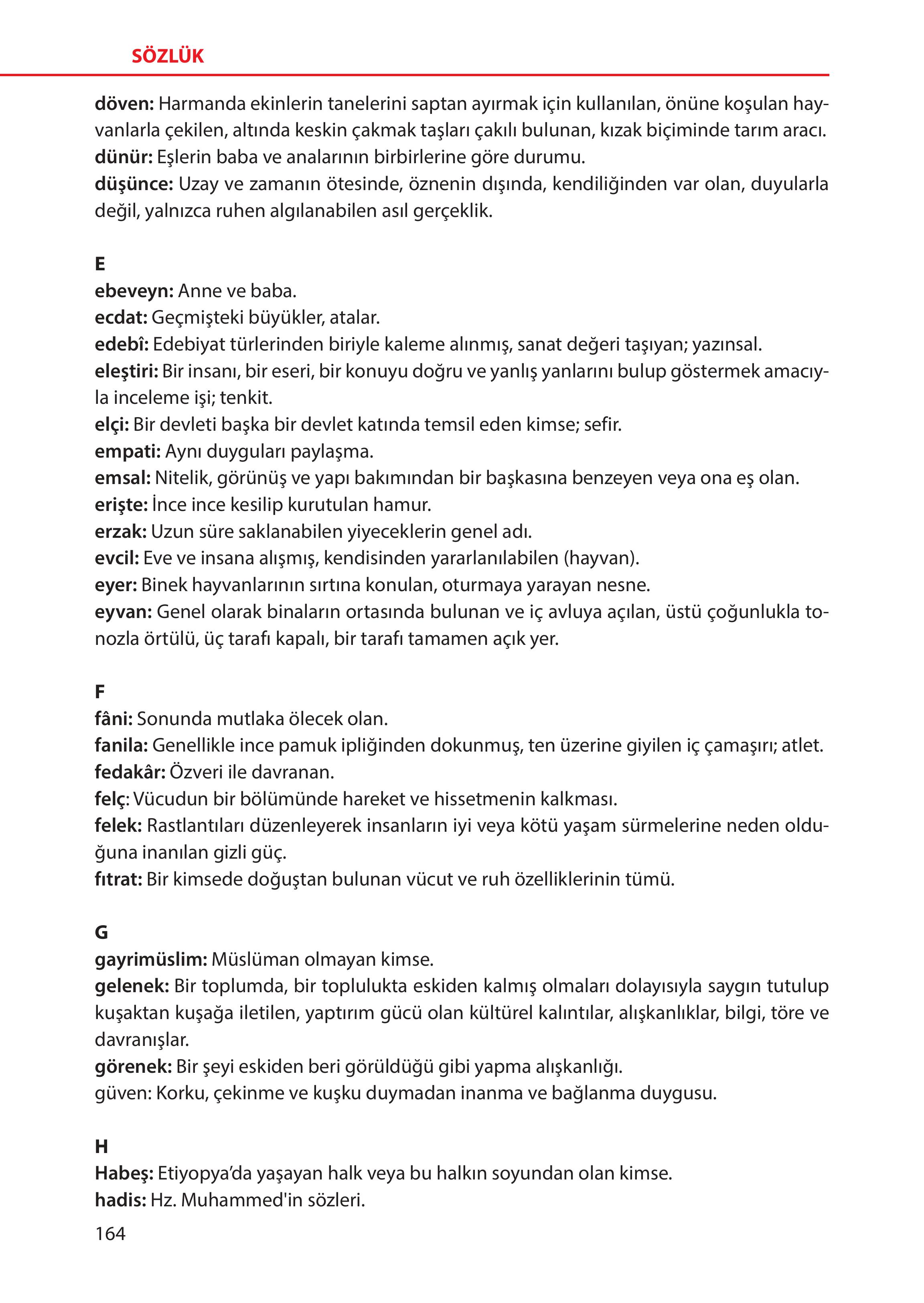 5. Sınıf Meb Yayınları Türk Sosyal Hayatında Aile Ders Kitabı Sayfa 164 Cevapları