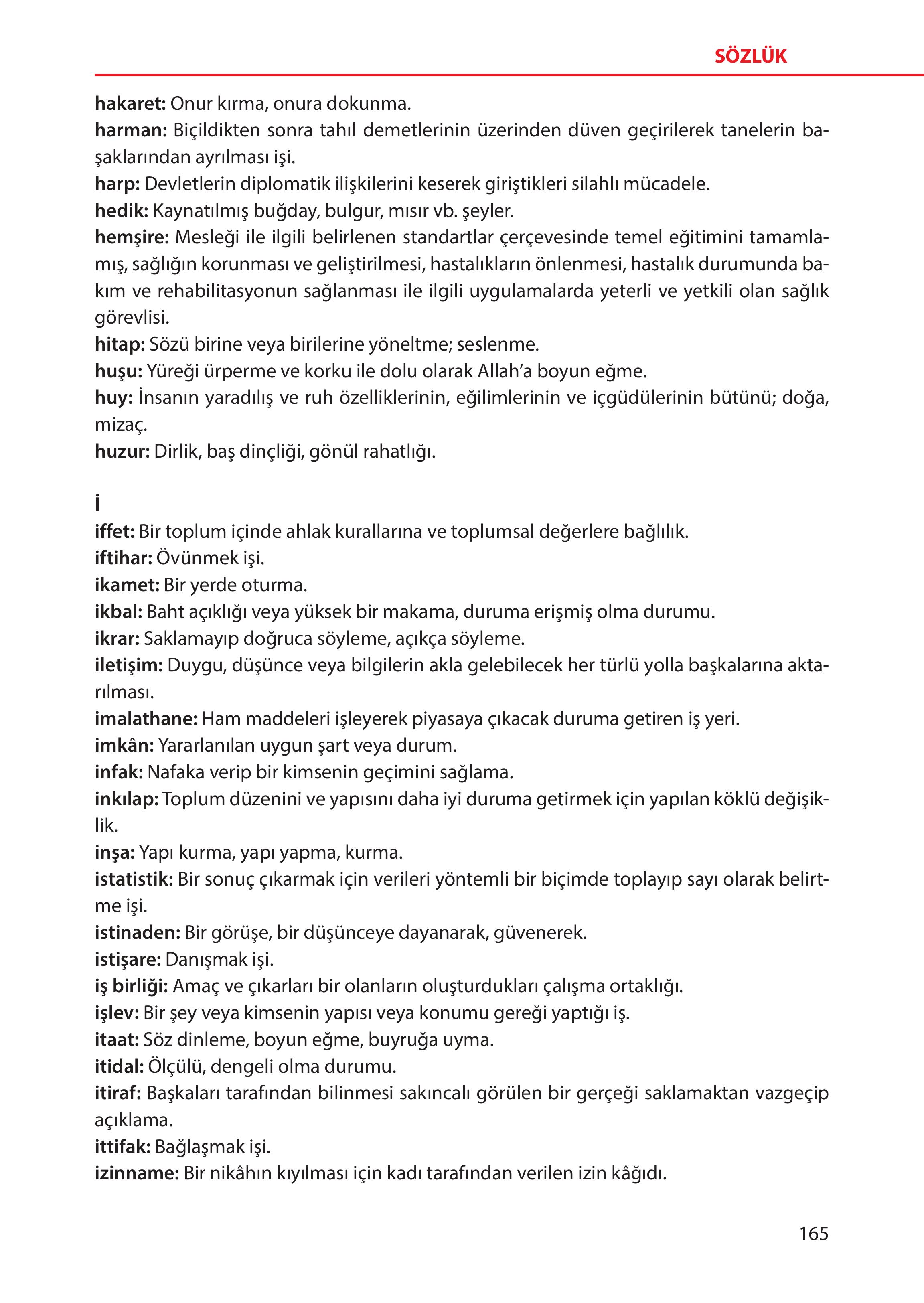 5. Sınıf Meb Yayınları Türk Sosyal Hayatında Aile Ders Kitabı Sayfa 165 Cevapları