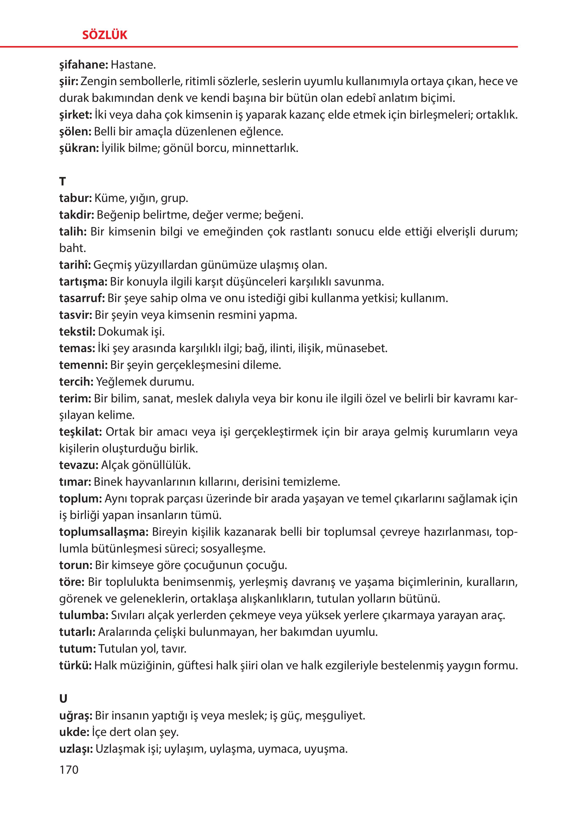 5. Sınıf Meb Yayınları Türk Sosyal Hayatında Aile Ders Kitabı Sayfa 170 Cevapları