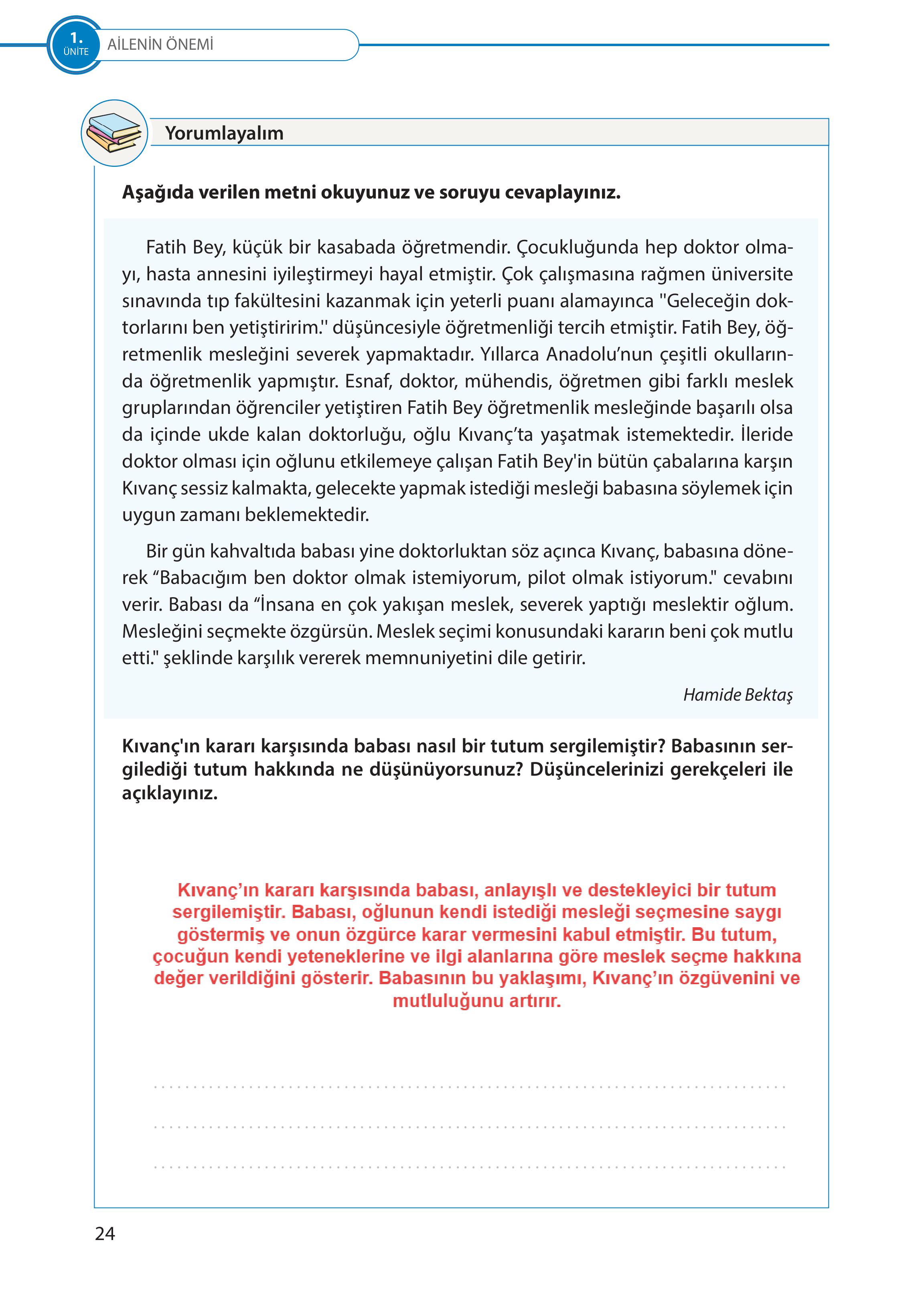 5. Sınıf Meb Yayınları Türk Sosyal Hayatında Aile Ders Kitabı Sayfa 24 Cevapları 5. Sınıf Meb Yayınları Türk Sosyal Hayatında Aile Ders Kitabı Sayfa 24 Cevapları