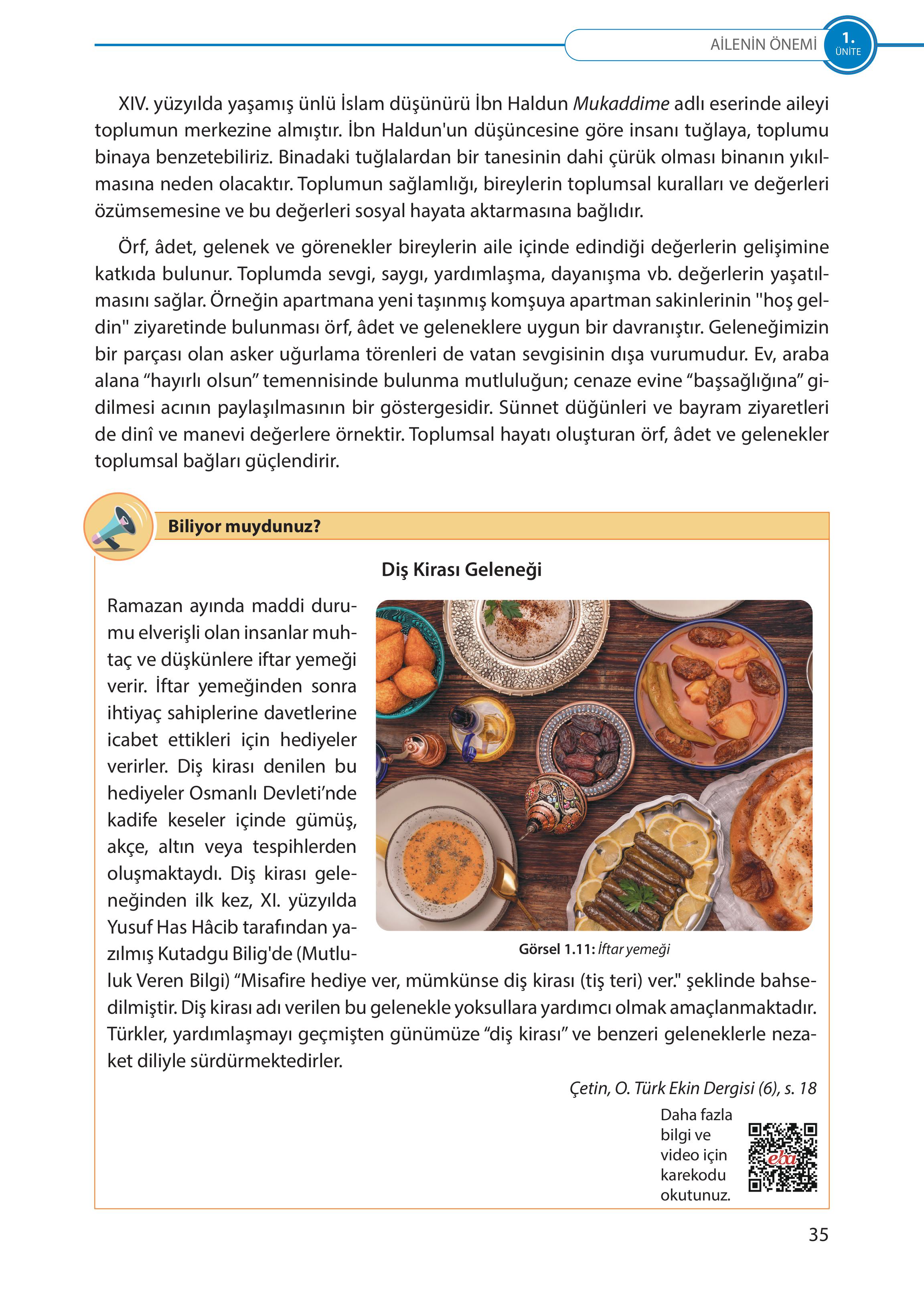 5. Sınıf Meb Yayınları Türk Sosyal Hayatında Aile Ders Kitabı Sayfa 35 Cevapları