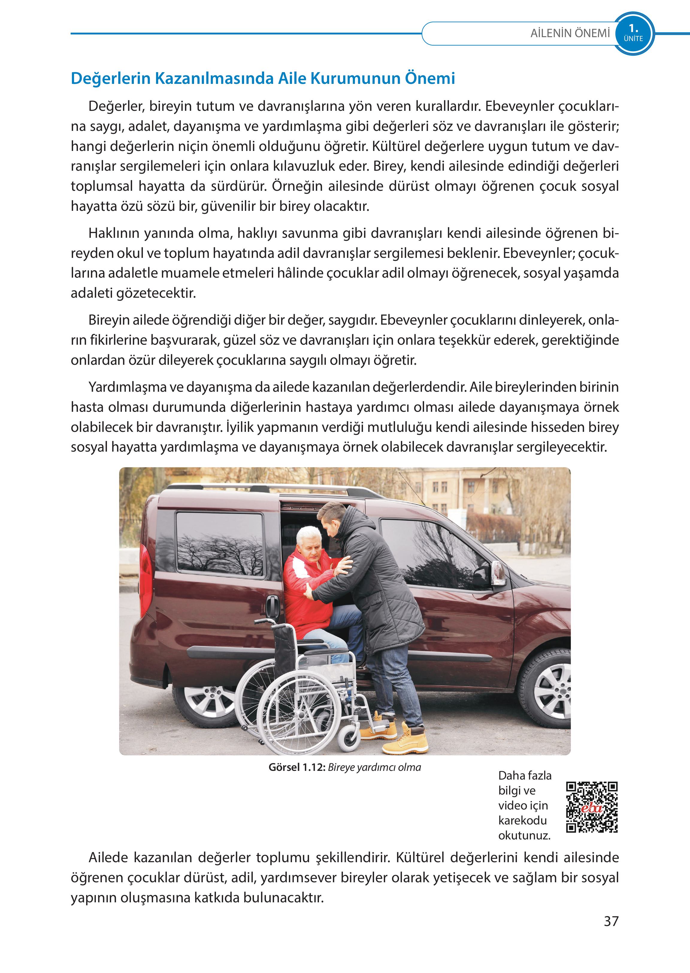 5. Sınıf Meb Yayınları Türk Sosyal Hayatında Aile Ders Kitabı Sayfa 37 Cevapları