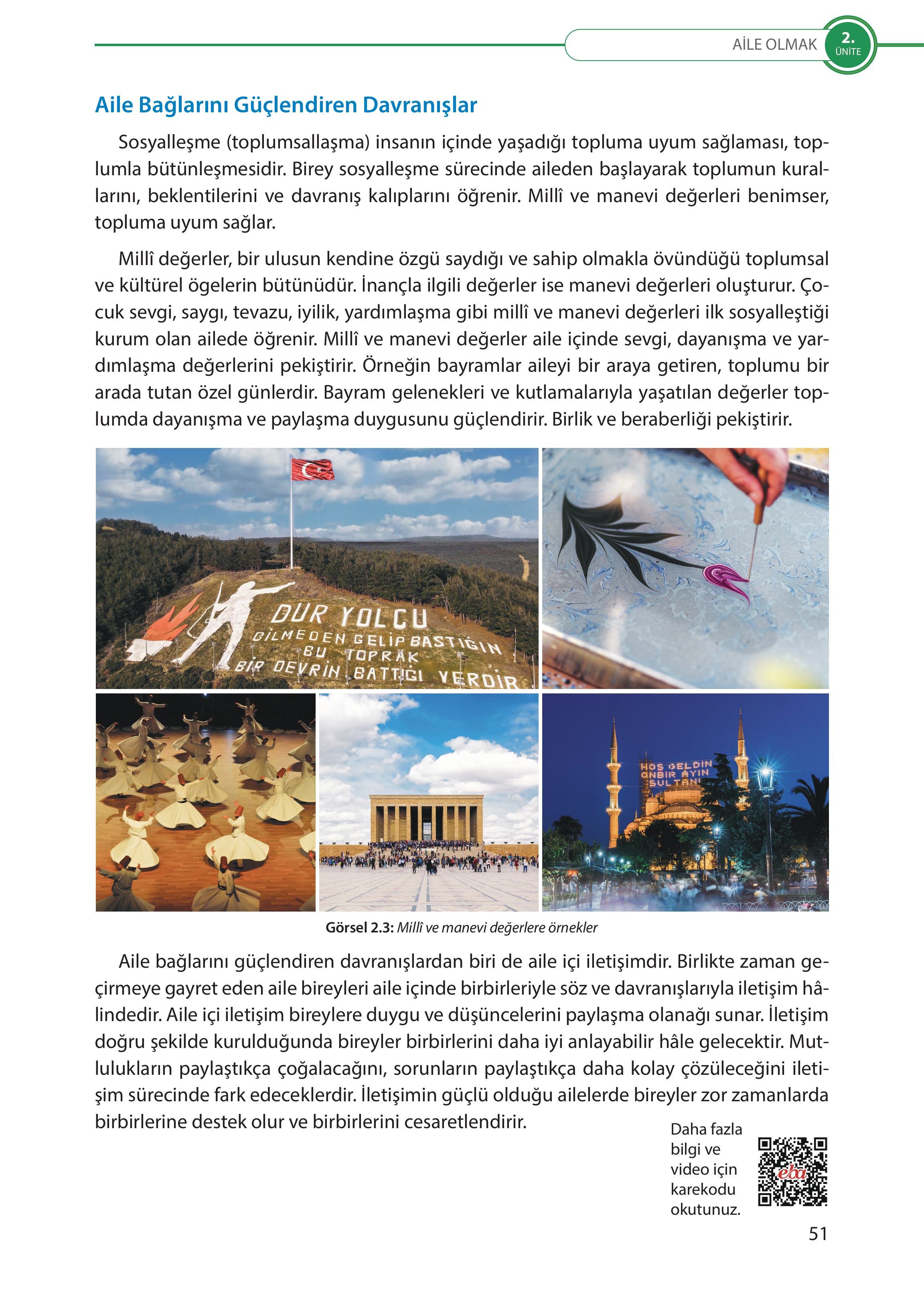 5. Sınıf Meb Yayınları Türk Sosyal Hayatında Aile Ders Kitabı Sayfa 51 Cevapları