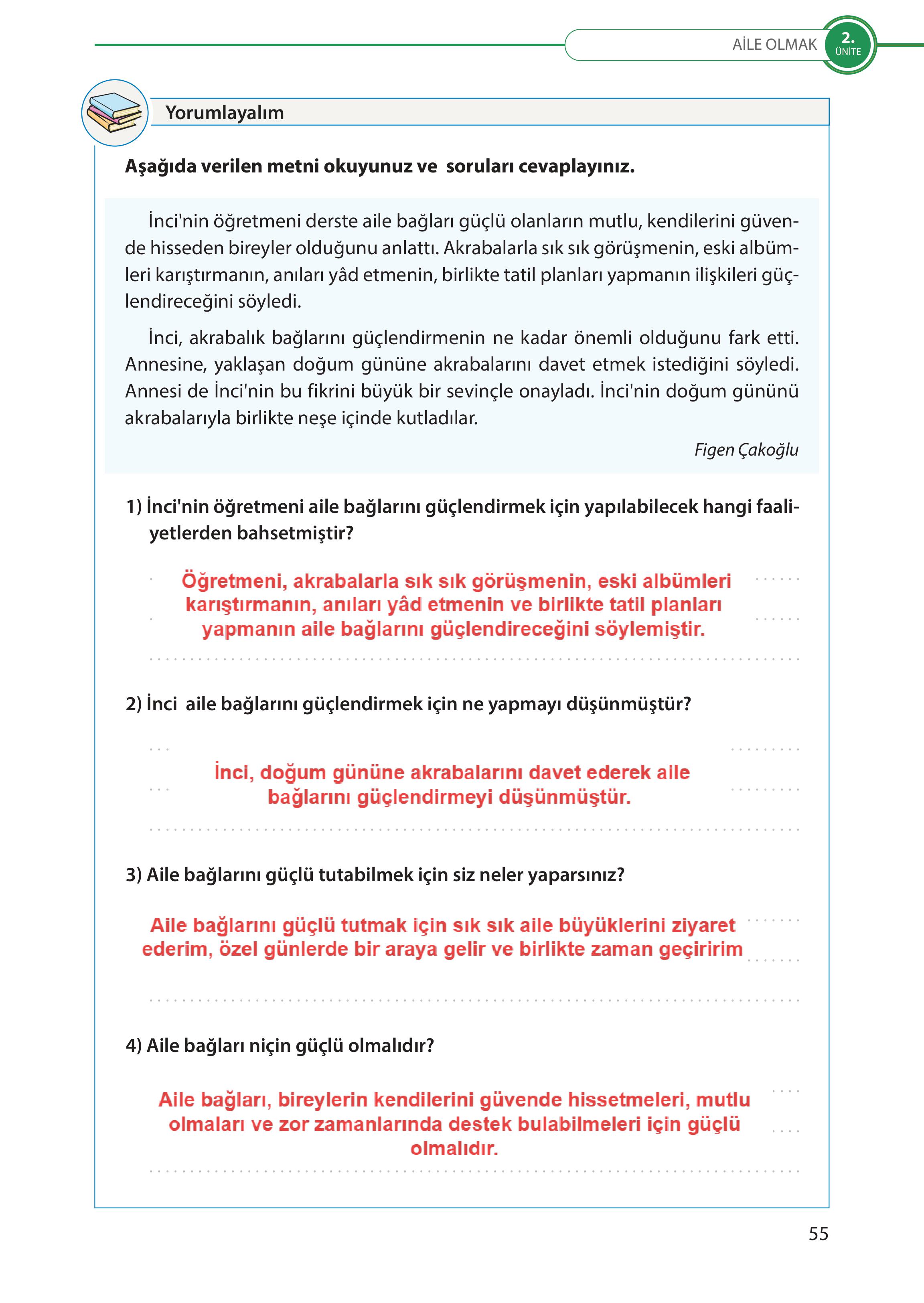 5. Sınıf Meb Yayınları Türk Sosyal Hayatında Aile Ders Kitabı Sayfa 55 Cevapları 5. Sınıf Meb Yayınları Türk Sosyal Hayatında Aile Ders Kitabı Sayfa 55 Cevapları