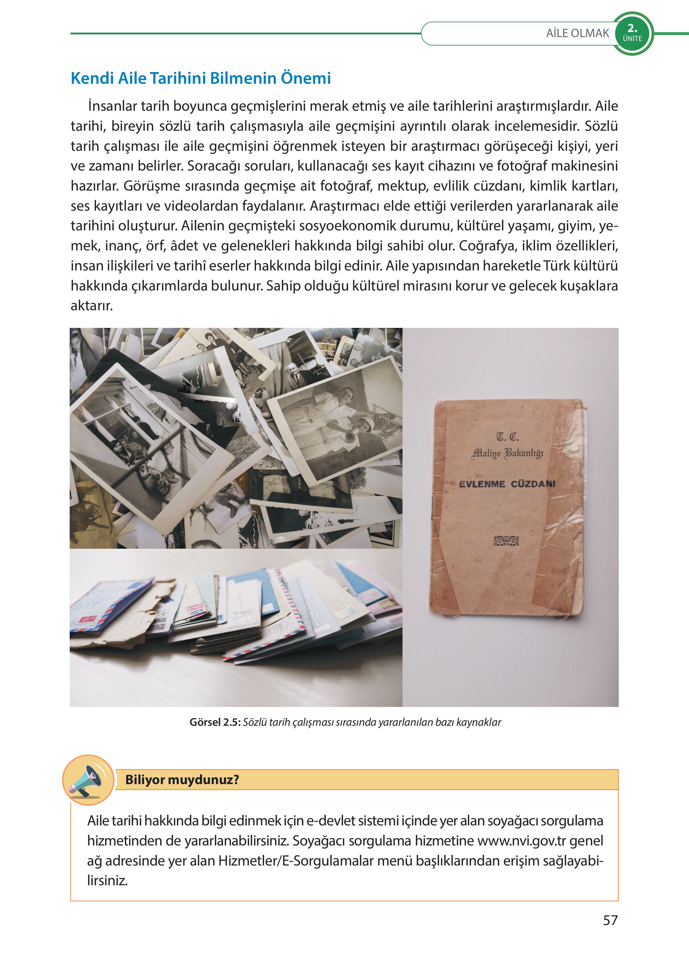 5. Sınıf Meb Yayınları Türk Sosyal Hayatında Aile Ders Kitabı Sayfa 57 Cevapları 5. Sınıf Meb Yayınları Türk Sosyal Hayatında Aile Ders Kitabı Sayfa 57 Cevapları