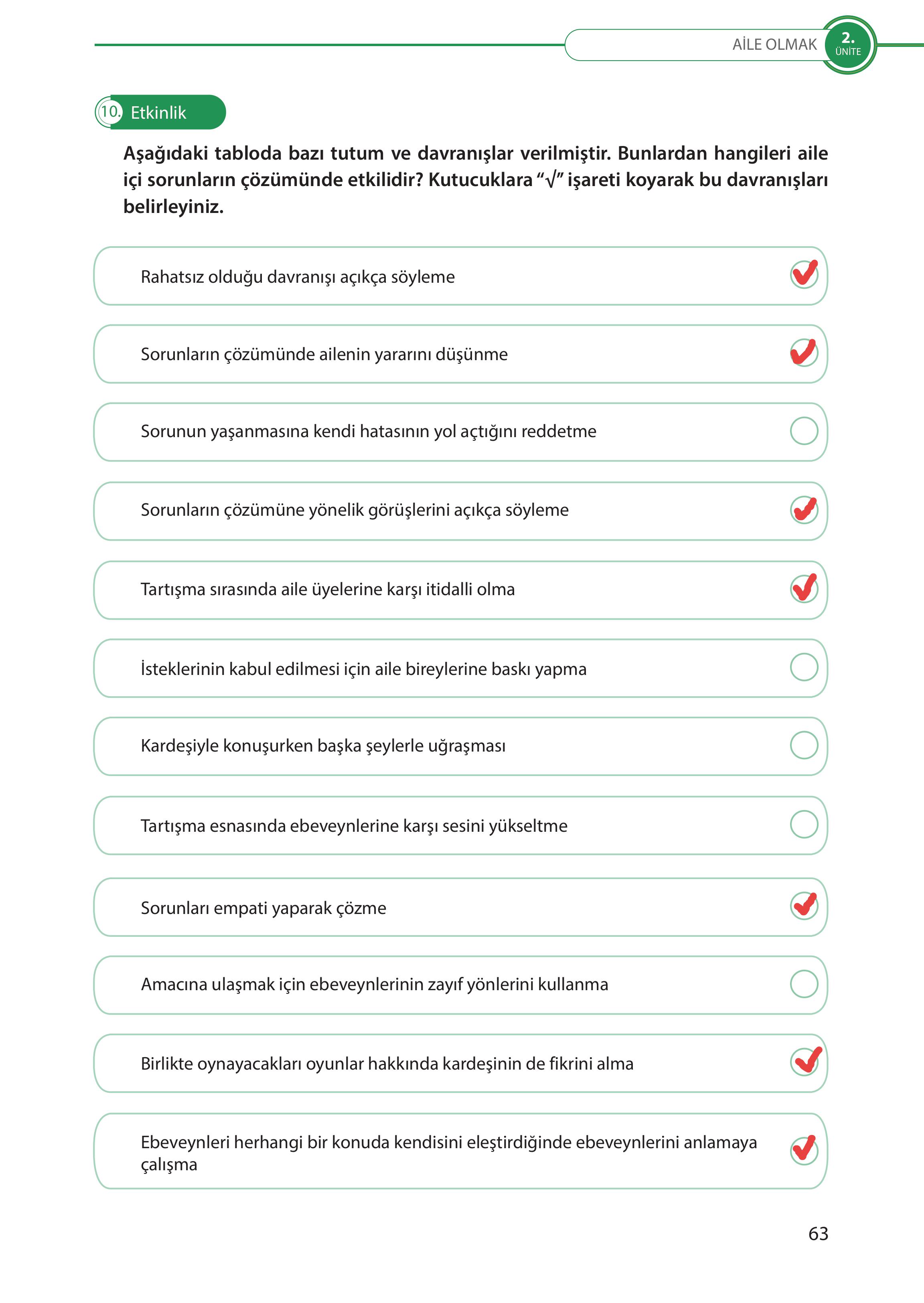 5. Sınıf Meb Yayınları Türk Sosyal Hayatında Aile Ders Kitabı Sayfa 63 Cevapları 5. Sınıf Meb Yayınları Türk Sosyal Hayatında Aile Ders Kitabı Sayfa 63 Cevapları
