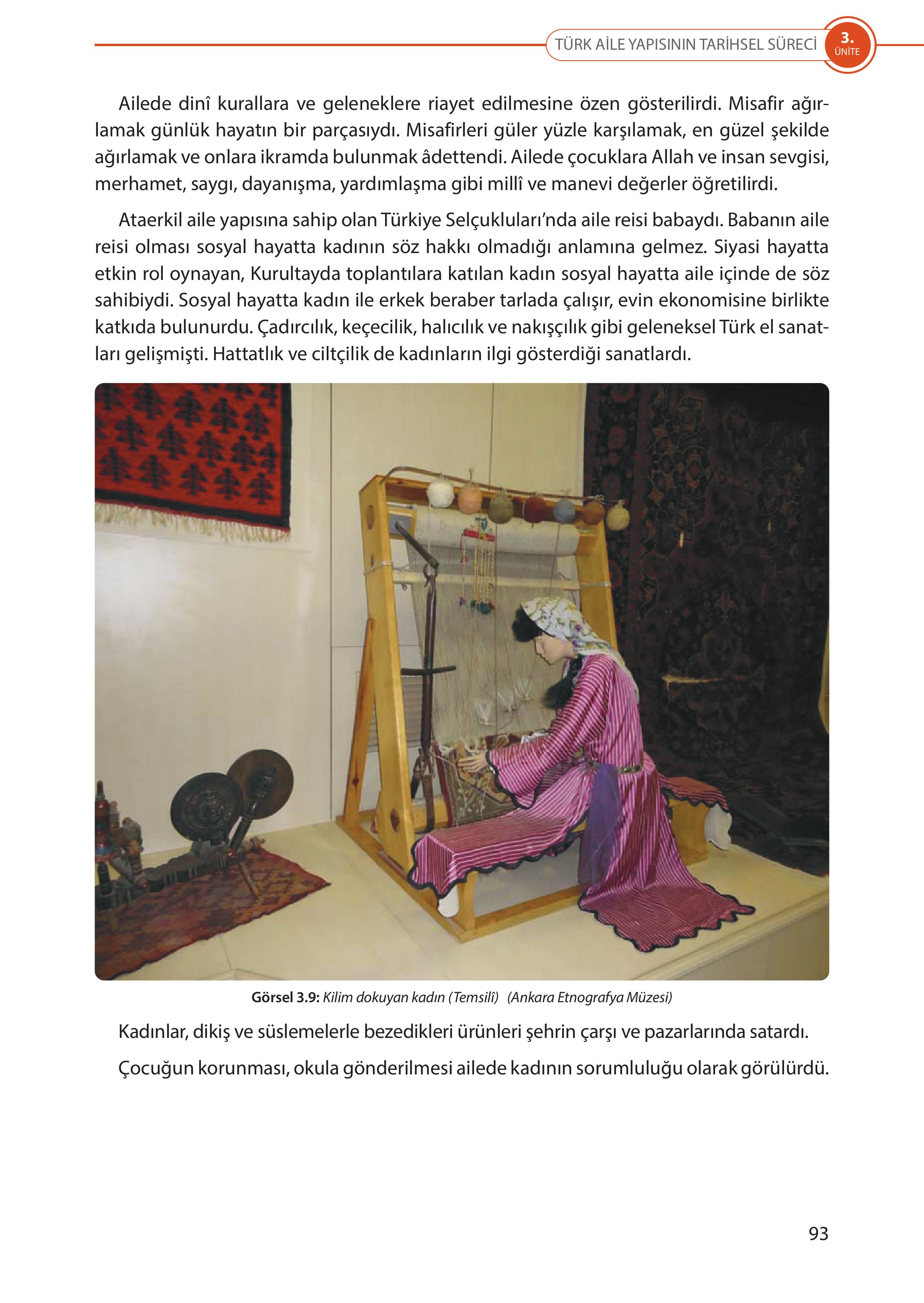 5. Sınıf Meb Yayınları Türk Sosyal Hayatında Aile Ders Kitabı Sayfa 93 Cevapları
