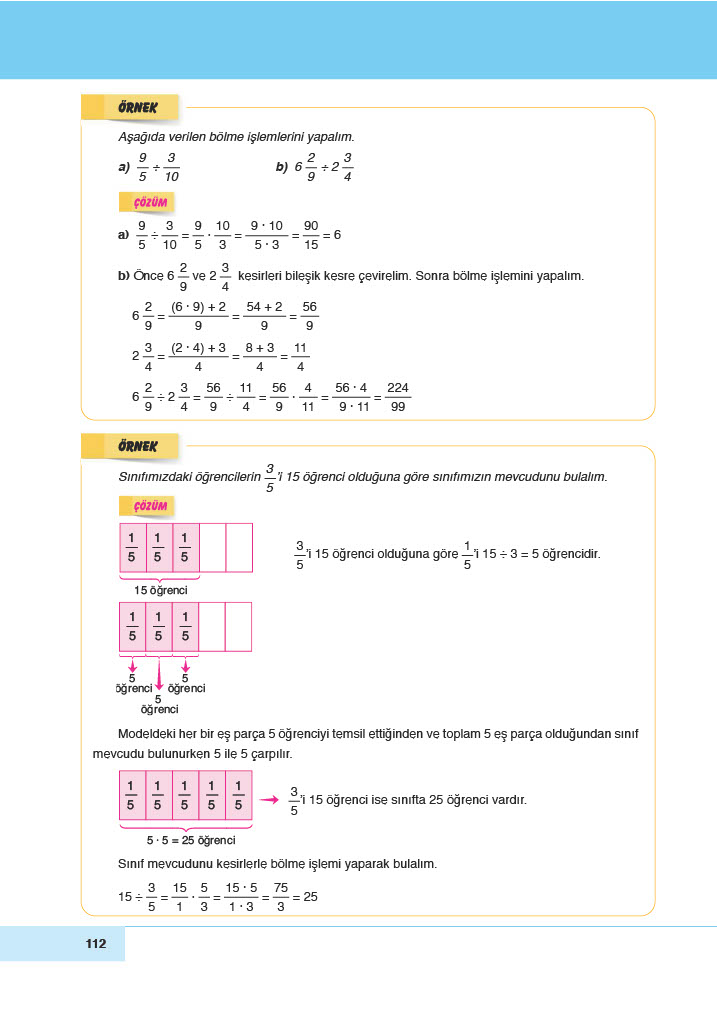 6. Sınıf Doğa Yayınları Matematik Ders Kitabı Sayfa 112 Cevapları 6. Sınıf Doğa Yayınları Matematik Ders Kitabı Sayfa 112 Cevapları