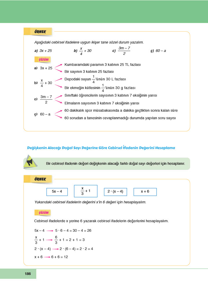 6. Sınıf Doğa Yayınları Matematik Ders Kitabı Sayfa 186 Cevapları 6. Sınıf Doğa Yayınları Matematik Ders Kitabı Sayfa 186 Cevapları