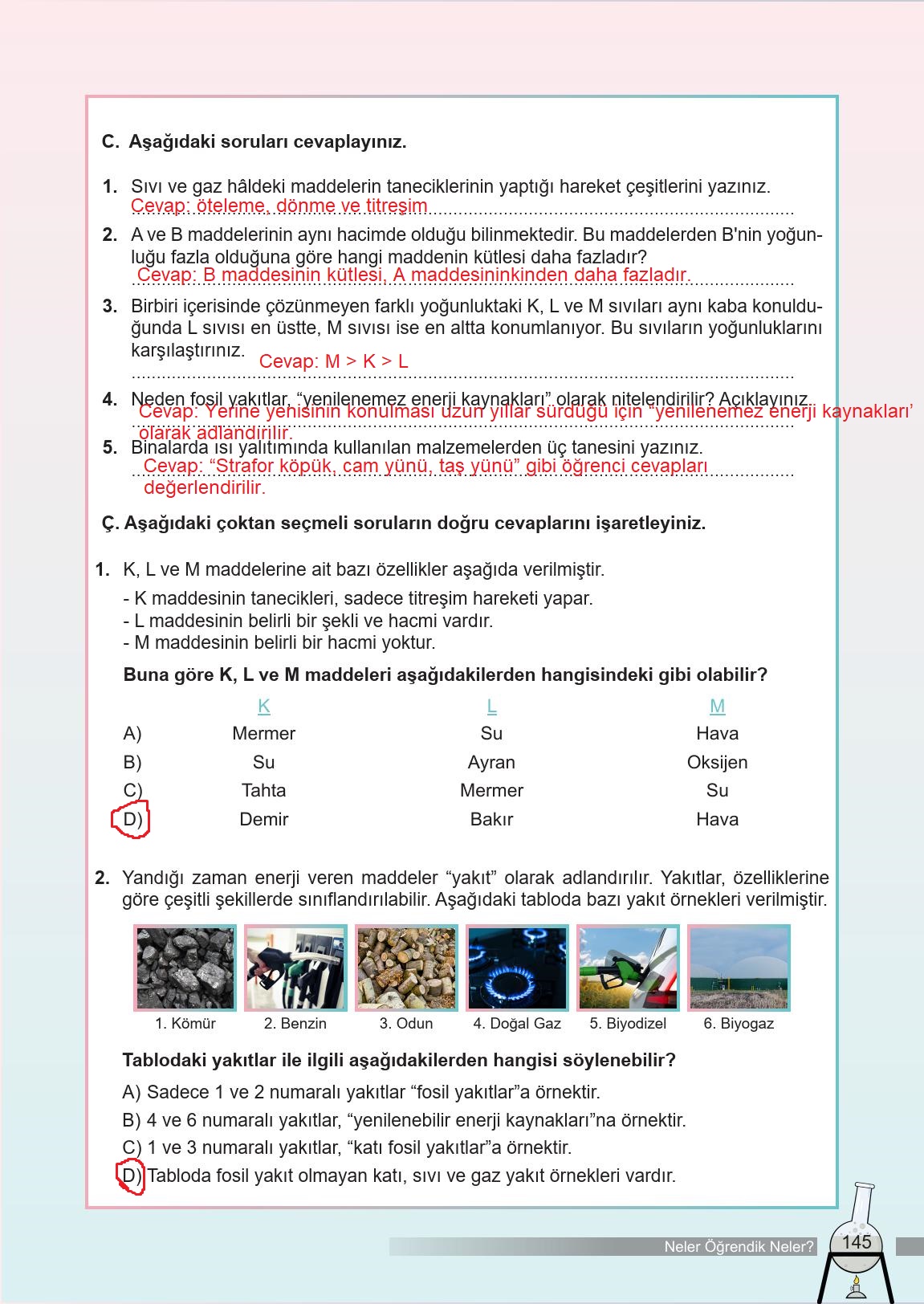 6. Sınıf Meb Yayınları Fen Bilimleri Ders Kitabı Sayfa 145 Cevapları 6. Sınıf Meb Yayınları Fen Bilimleri Ders Kitabı Sayfa 145 Cevapları