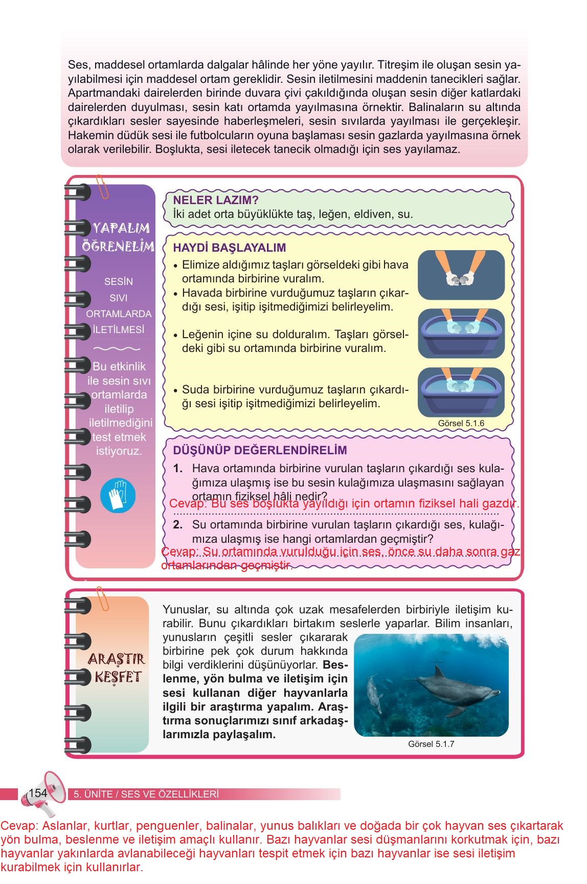 6. Sınıf Meb Yayınları Fen Bilimleri Ders Kitabı Sayfa 154 Cevapları 6. Sınıf Meb Yayınları Fen Bilimleri Ders Kitabı Sayfa 154 Cevapları