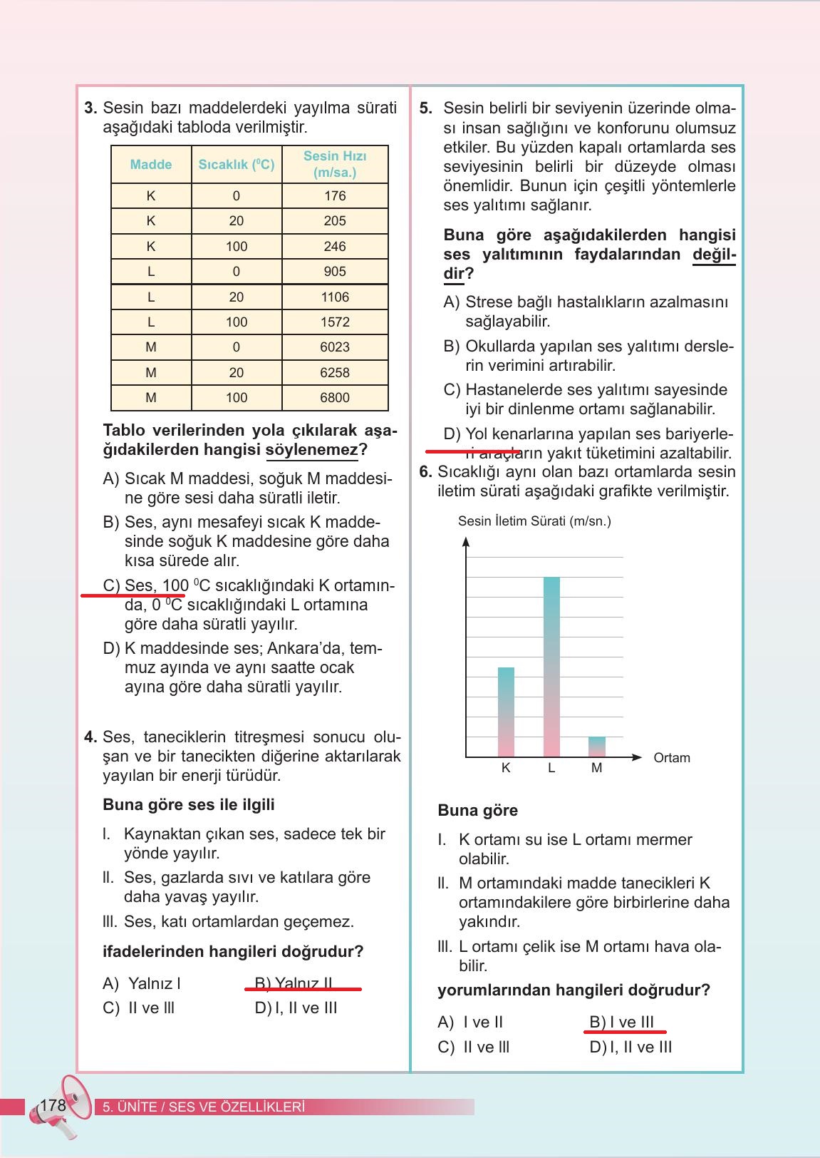 6. Sınıf Meb Yayınları Fen Bilimleri Ders Kitabı Sayfa 178 Cevapları