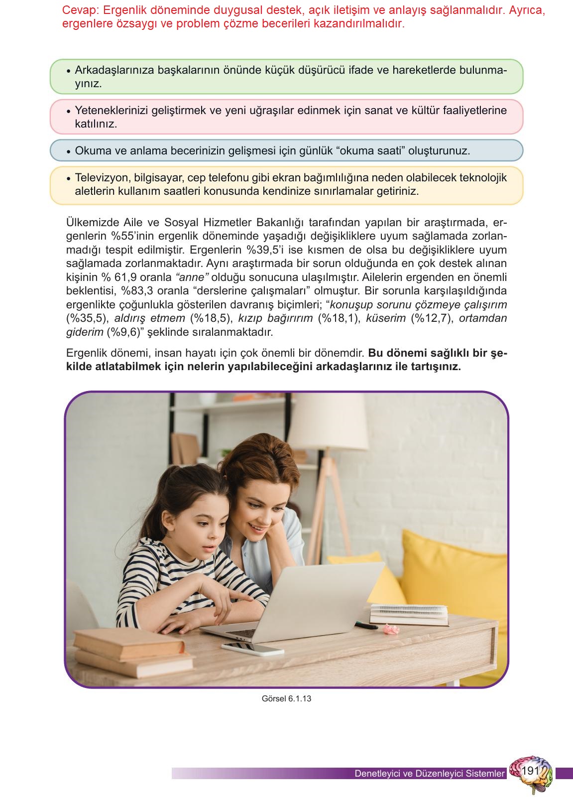 6. Sınıf Meb Yayınları Fen Bilimleri Ders Kitabı Sayfa 191 Cevapları