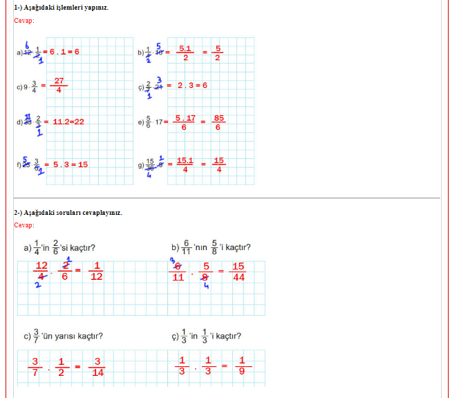 6. Sınıf Meb Yayınları Matematik Ders Kitabı Sayfa 103 Cevapları