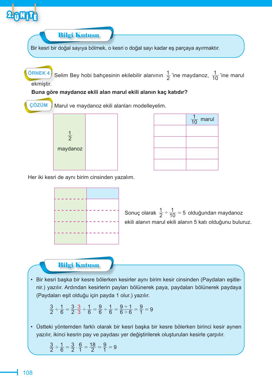 6. Sınıf Meb Yayınları Matematik Ders Kitabı Sayfa 108 Cevapları 6. Sınıf Meb Yayınları Matematik Ders Kitabı Sayfa 108 Cevapları