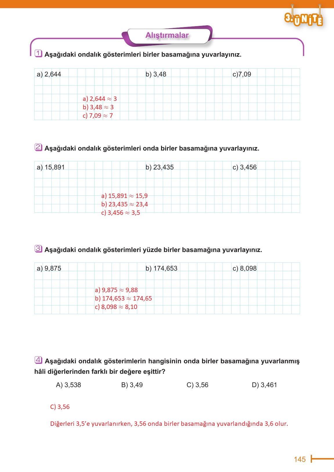 6. Sınıf Meb Yayınları Matematik Ders Kitabı Sayfa 145 Cevapları 6. Sınıf Meb Yayınları Matematik Ders Kitabı Sayfa 145 Cevapları