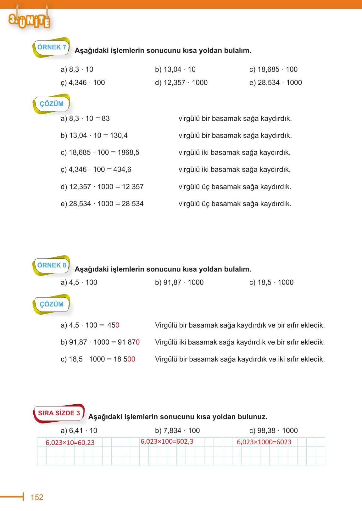6. Sınıf Meb Yayınları Matematik Ders Kitabı Sayfa 152 Cevapları 6. Sınıf Meb Yayınları Matematik Ders Kitabı Sayfa 152 Cevapları