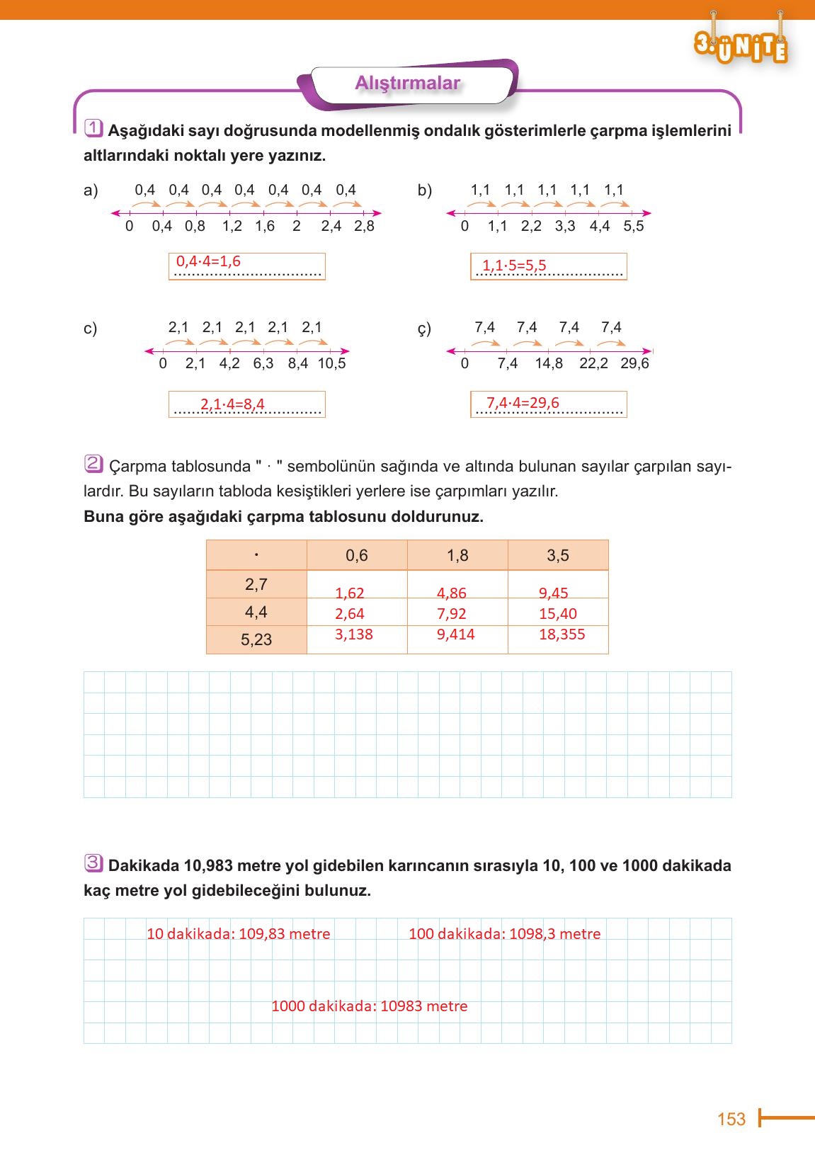6. Sınıf Meb Yayınları Matematik Ders Kitabı Sayfa 153 Cevapları