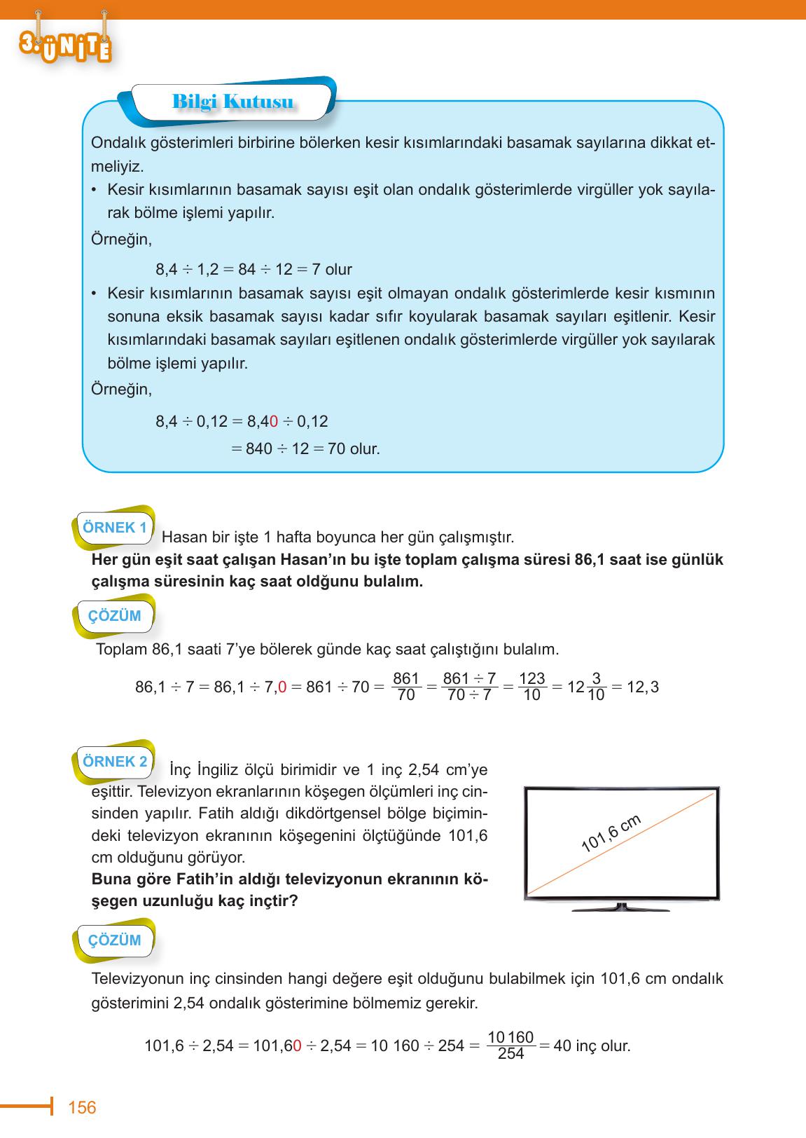 6. Sınıf Meb Yayınları Matematik Ders Kitabı Sayfa 156 Cevapları