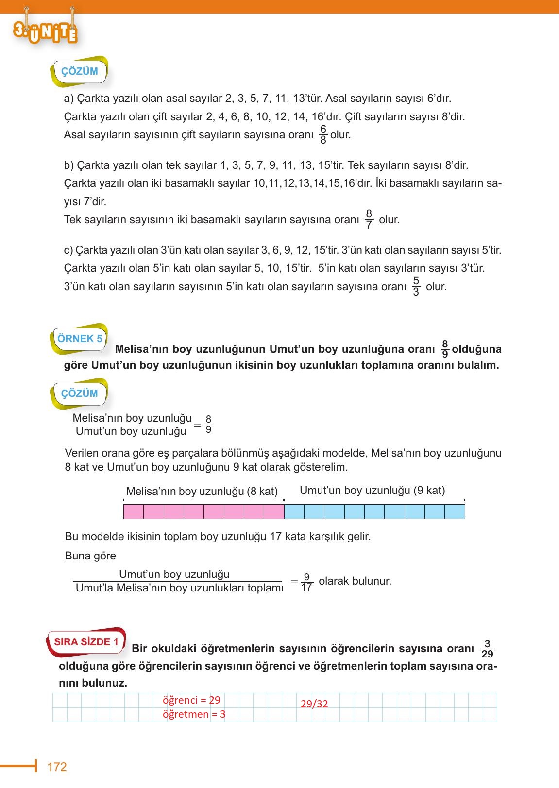 6. Sınıf Meb Yayınları Matematik Ders Kitabı Sayfa 172 Cevapları