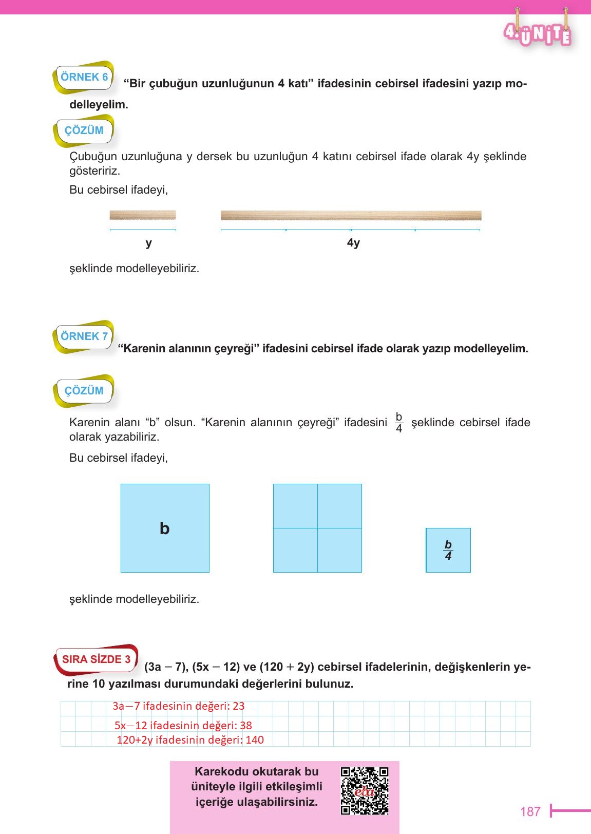 6. Sınıf Meb Yayınları Matematik Ders Kitabı Sayfa 187 Cevapları