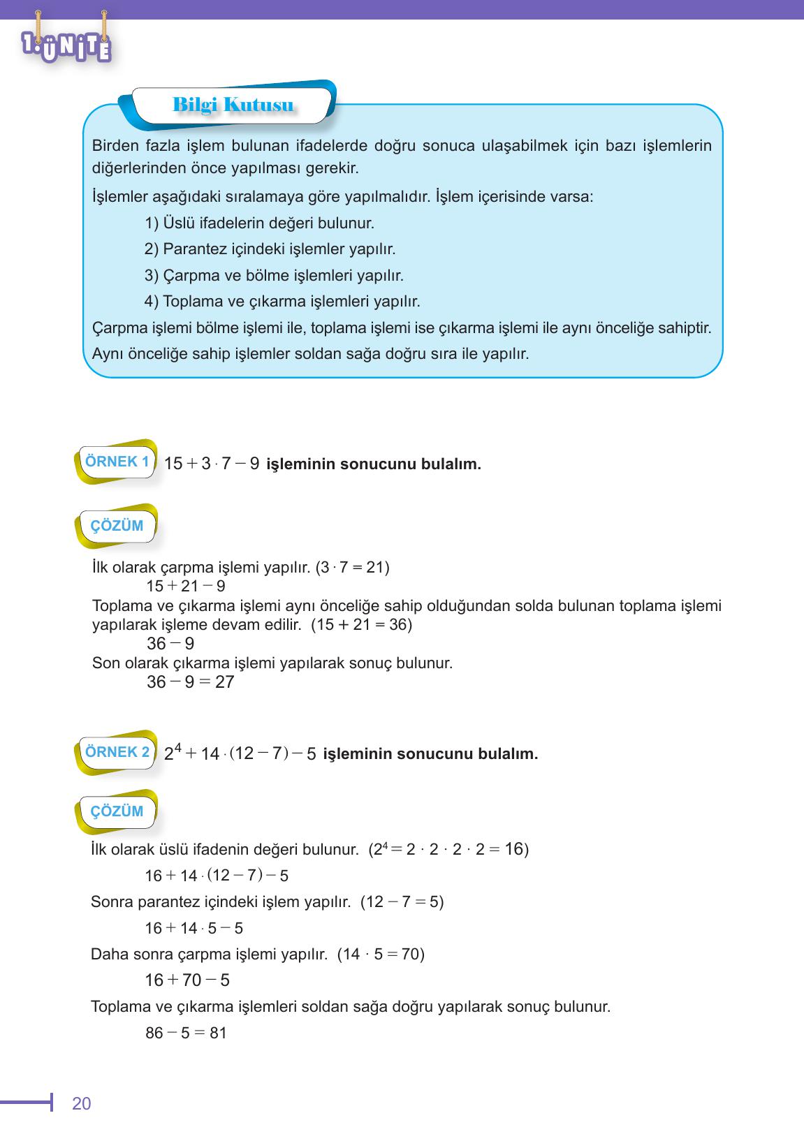 6. Sınıf Meb Yayınları Matematik Ders Kitabı Sayfa 20 Cevapları 6. Sınıf Meb Yayınları Matematik Ders Kitabı Sayfa 20 Cevapları