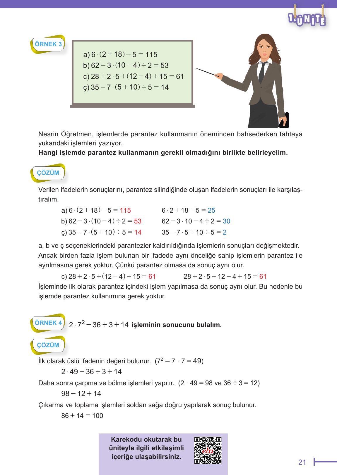 6. Sınıf Meb Yayınları Matematik Ders Kitabı Sayfa 21 Cevapları