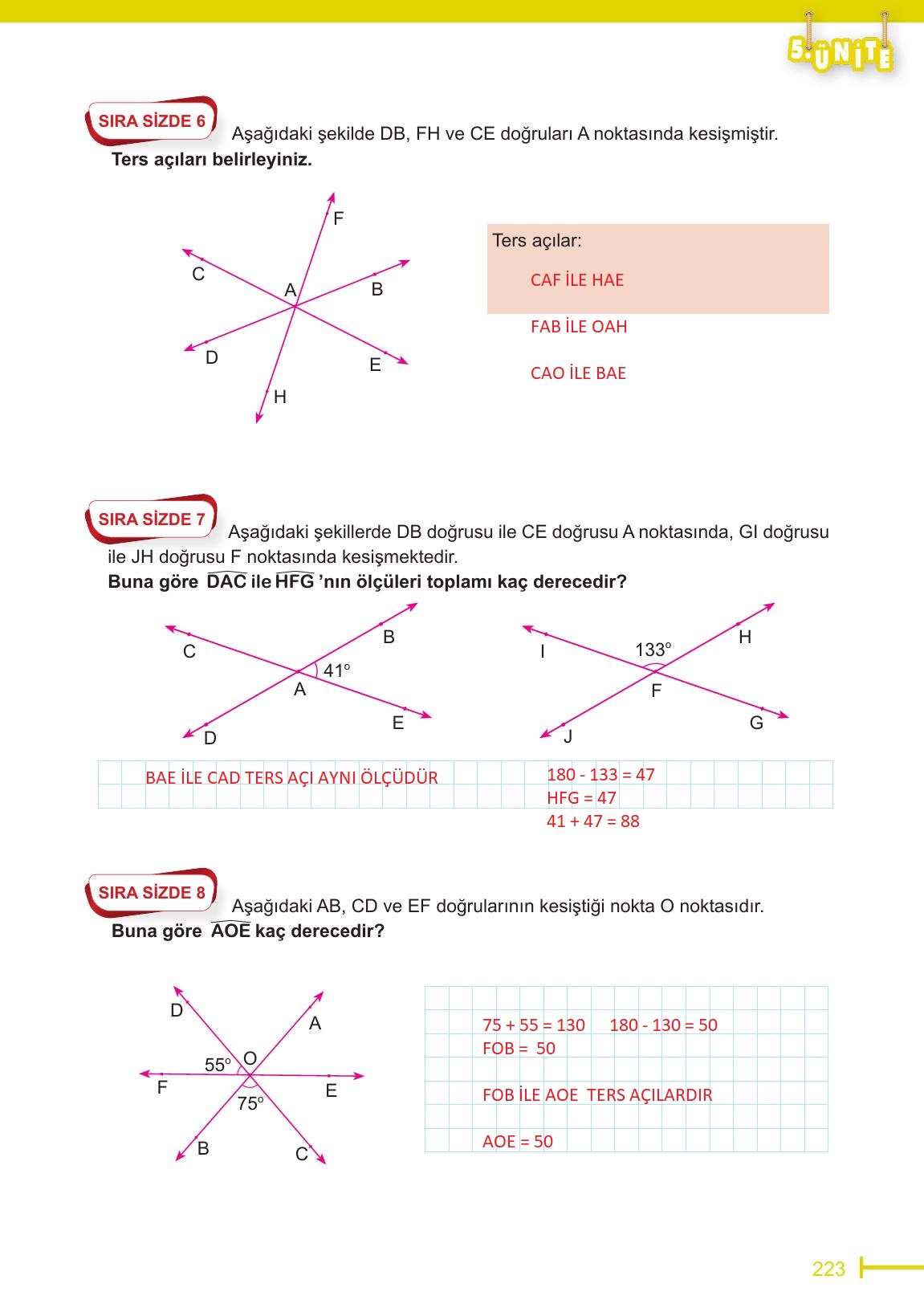 6. Sınıf Meb Yayınları Matematik Ders Kitabı Sayfa 223 Cevapları