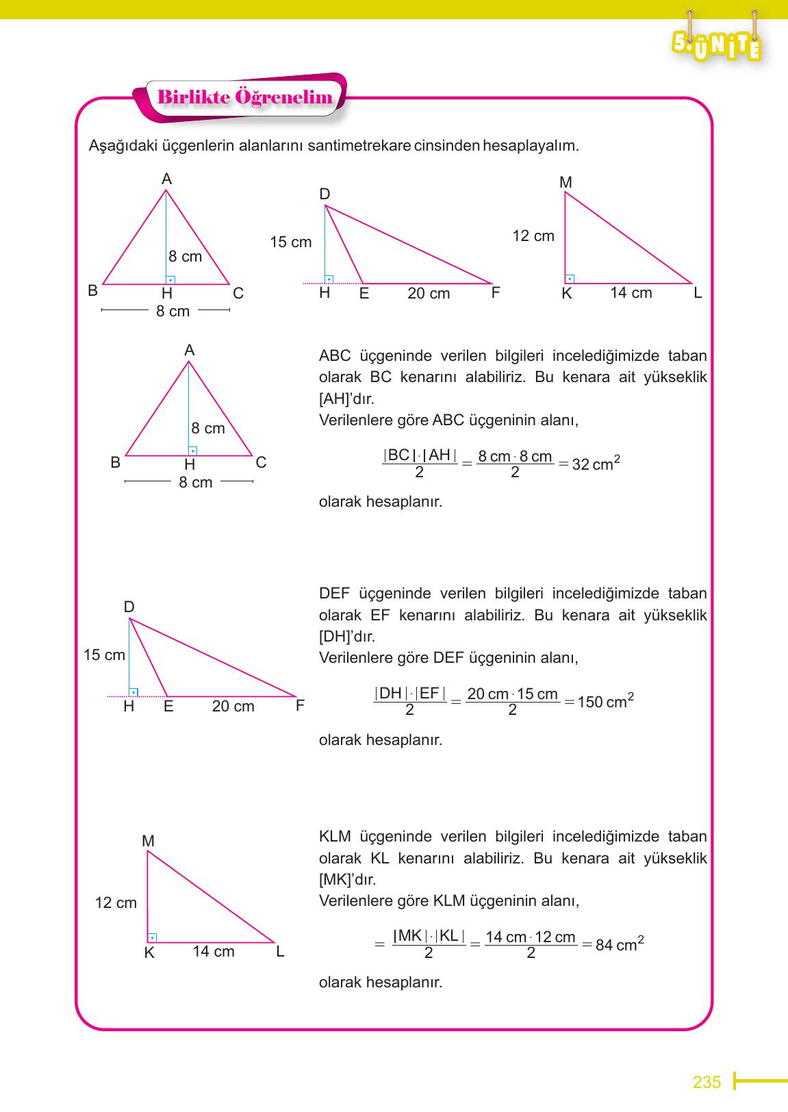 6. Sınıf Meb Yayınları Matematik Ders Kitabı Sayfa 235 Cevapları
