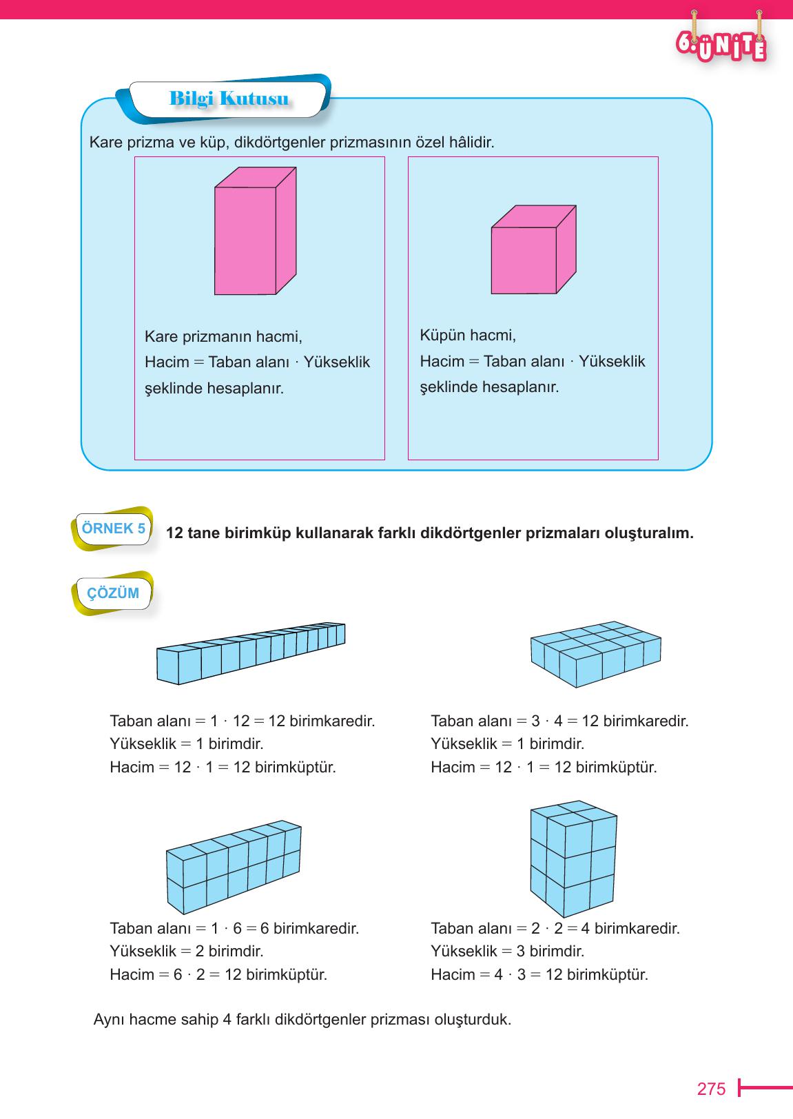 6. Sınıf Meb Yayınları Matematik Ders Kitabı Sayfa 275 Cevapları 6. Sınıf Meb Yayınları Matematik Ders Kitabı Sayfa 275 Cevapları