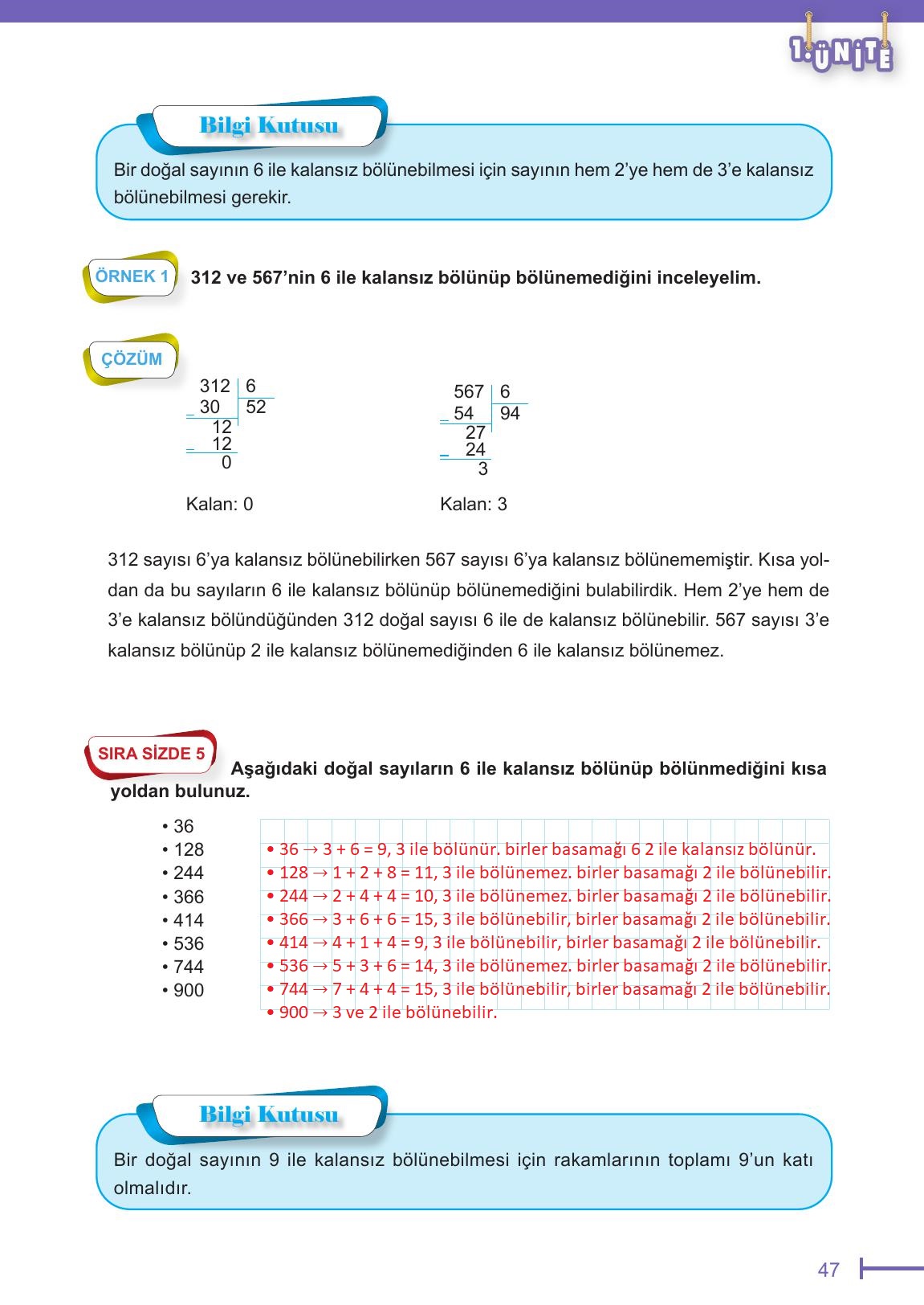 6. Sınıf Meb Yayınları Matematik Ders Kitabı Sayfa 47 Cevapları
