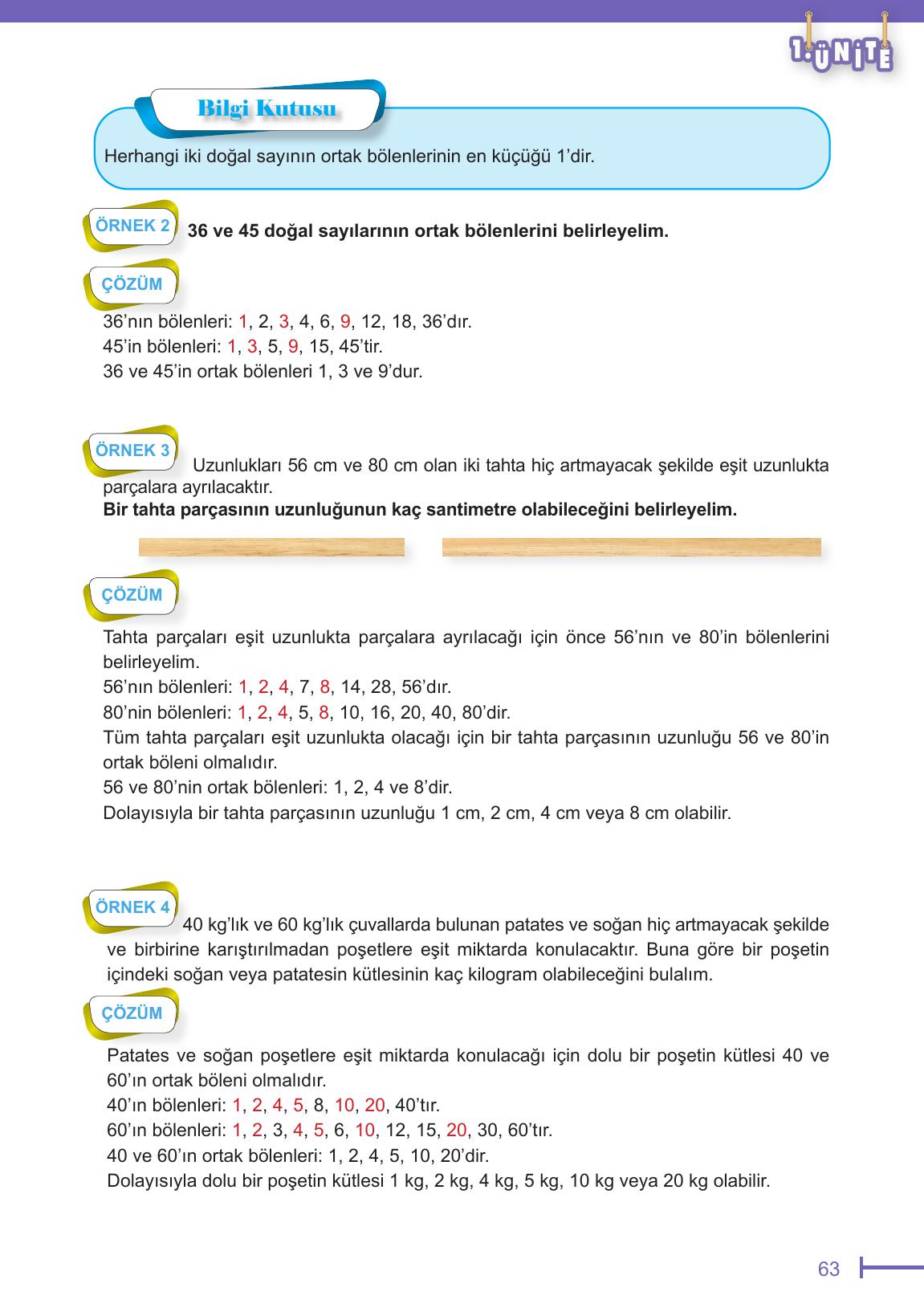 6. Sınıf Meb Yayınları Matematik Ders Kitabı Sayfa 63 Cevapları