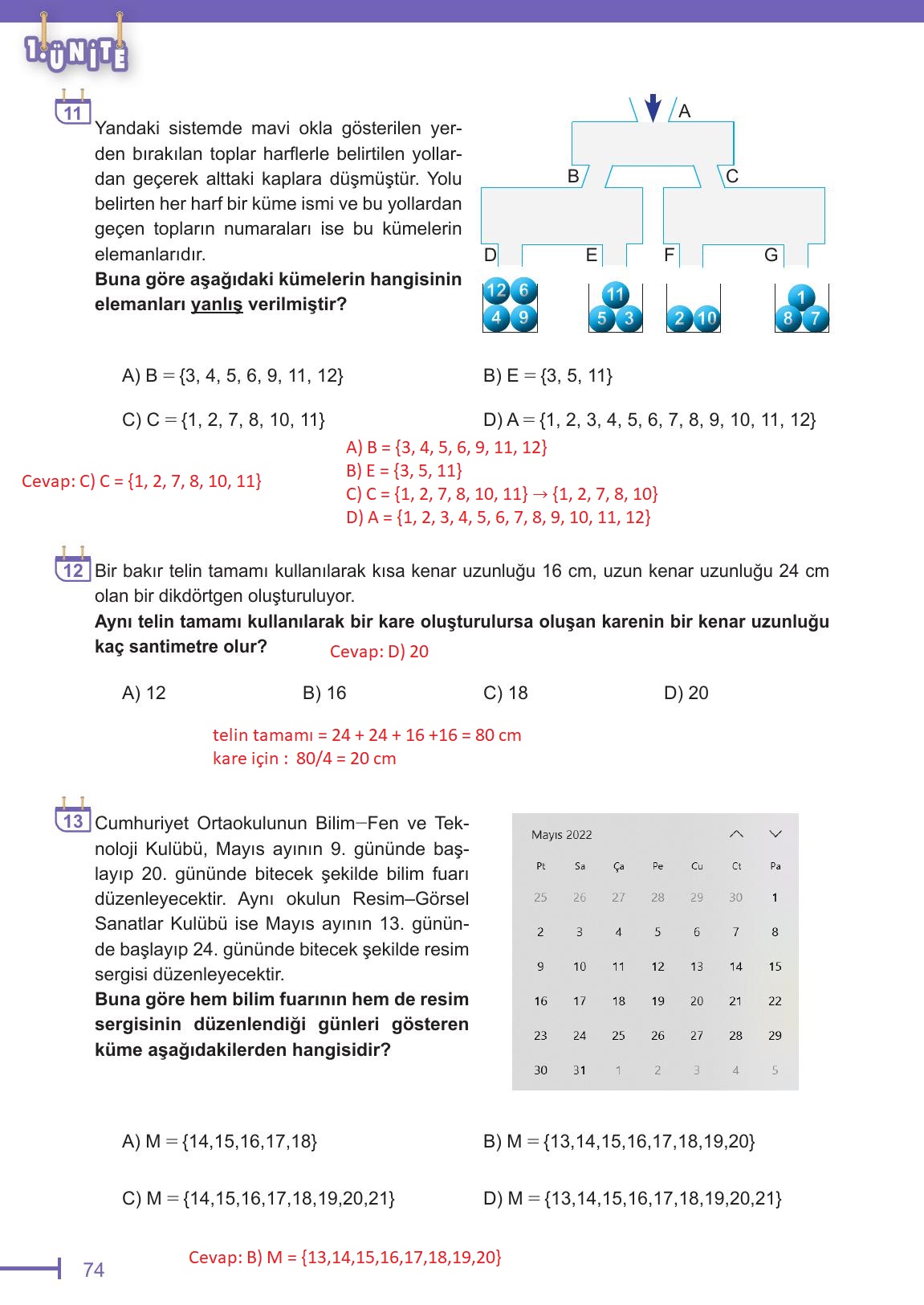 6. Sınıf Meb Yayınları Matematik Ders Kitabı Sayfa 74 Cevapları