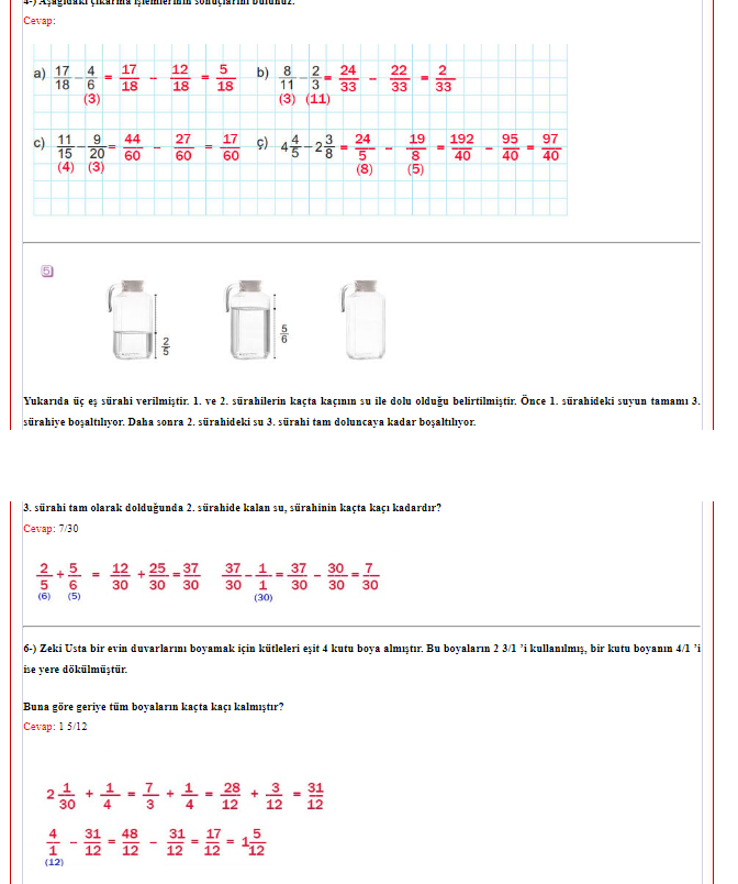 6. Sınıf Meb Yayınları Matematik Ders Kitabı Sayfa 99 Cevapları